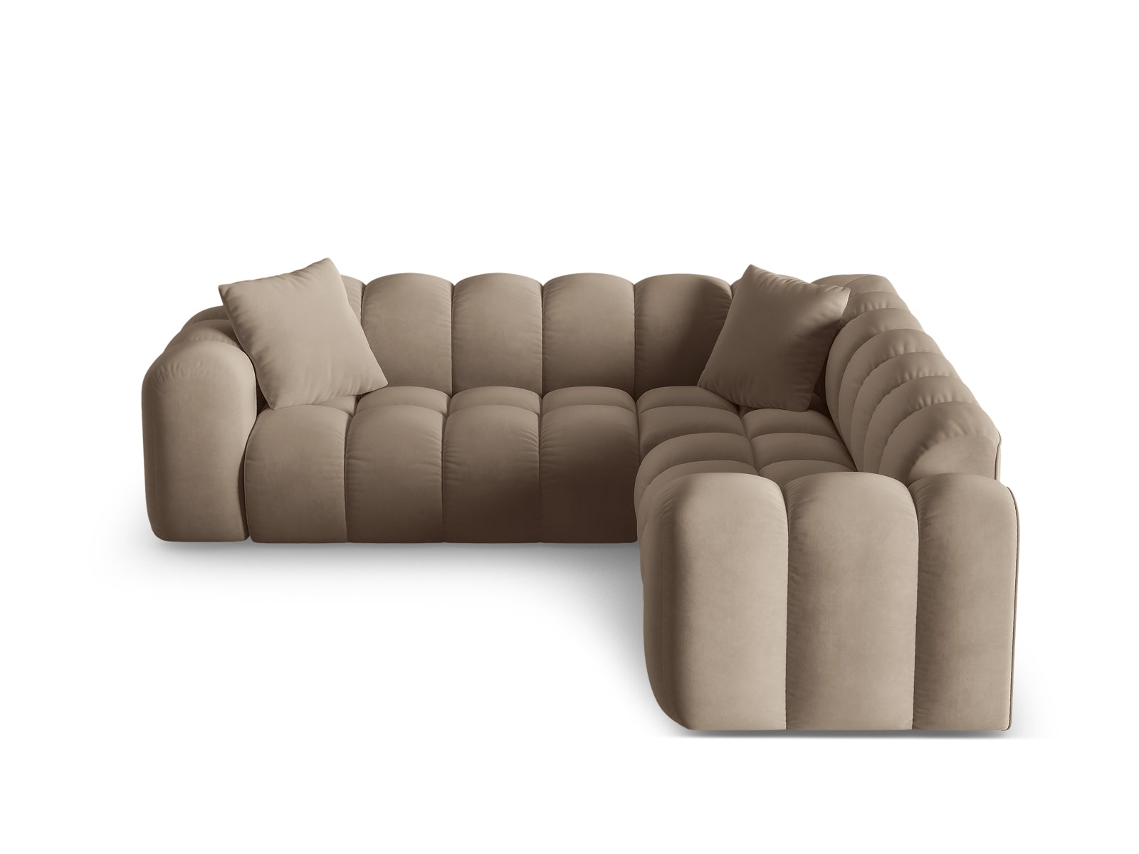 3-Sitzer Ecksofa Symmetric Treno in Cappuccino-Bluvel präsentiert im Onlineshop von KAQTU Design AG. Ecksofa ist von Cosmopolitan Design