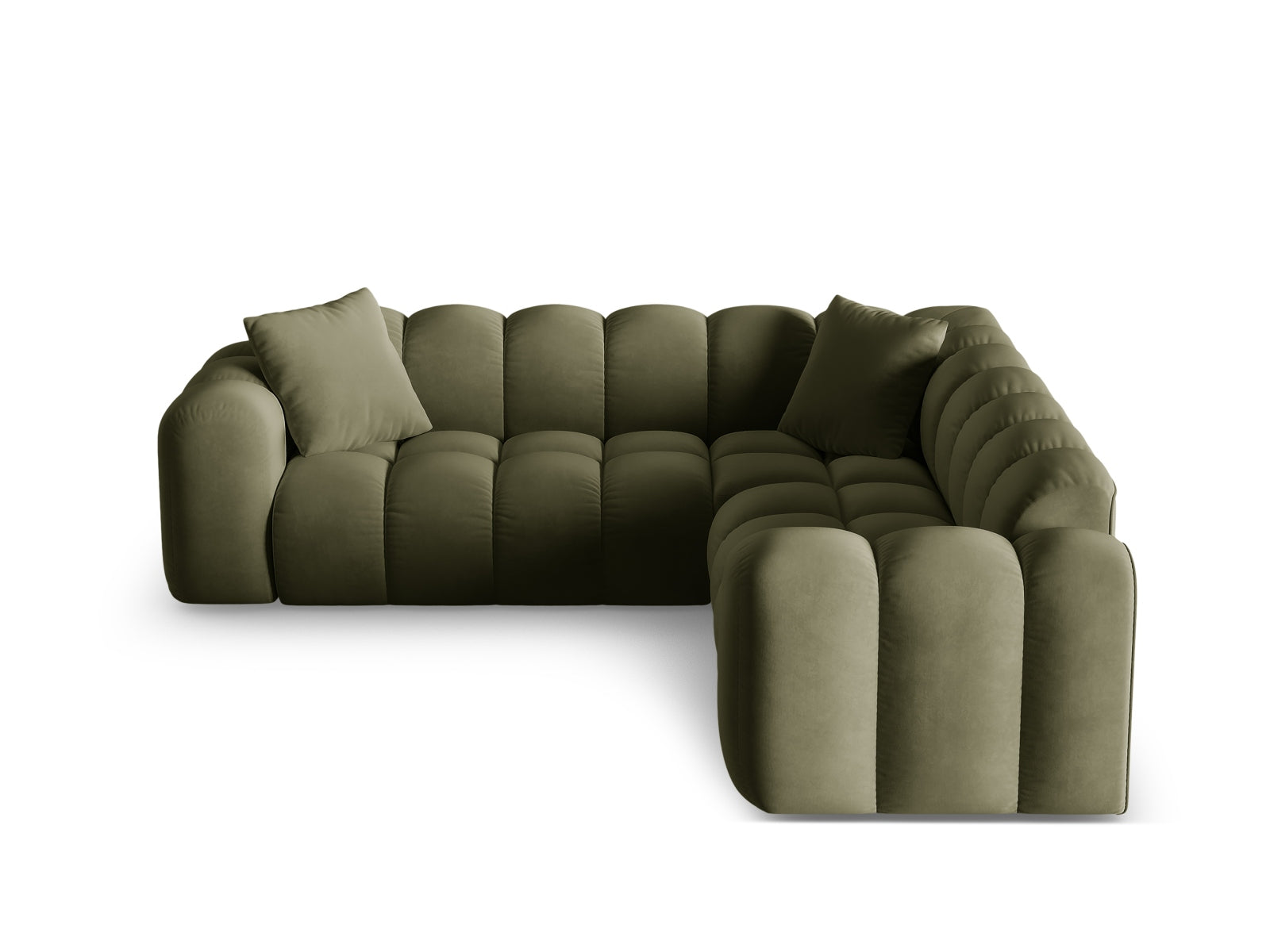 3-Sitzer Ecksofa Symmetric Treno in Green-Bluvel präsentiert im Onlineshop von KAQTU Design AG. Ecksofa ist von Cosmopolitan Design
