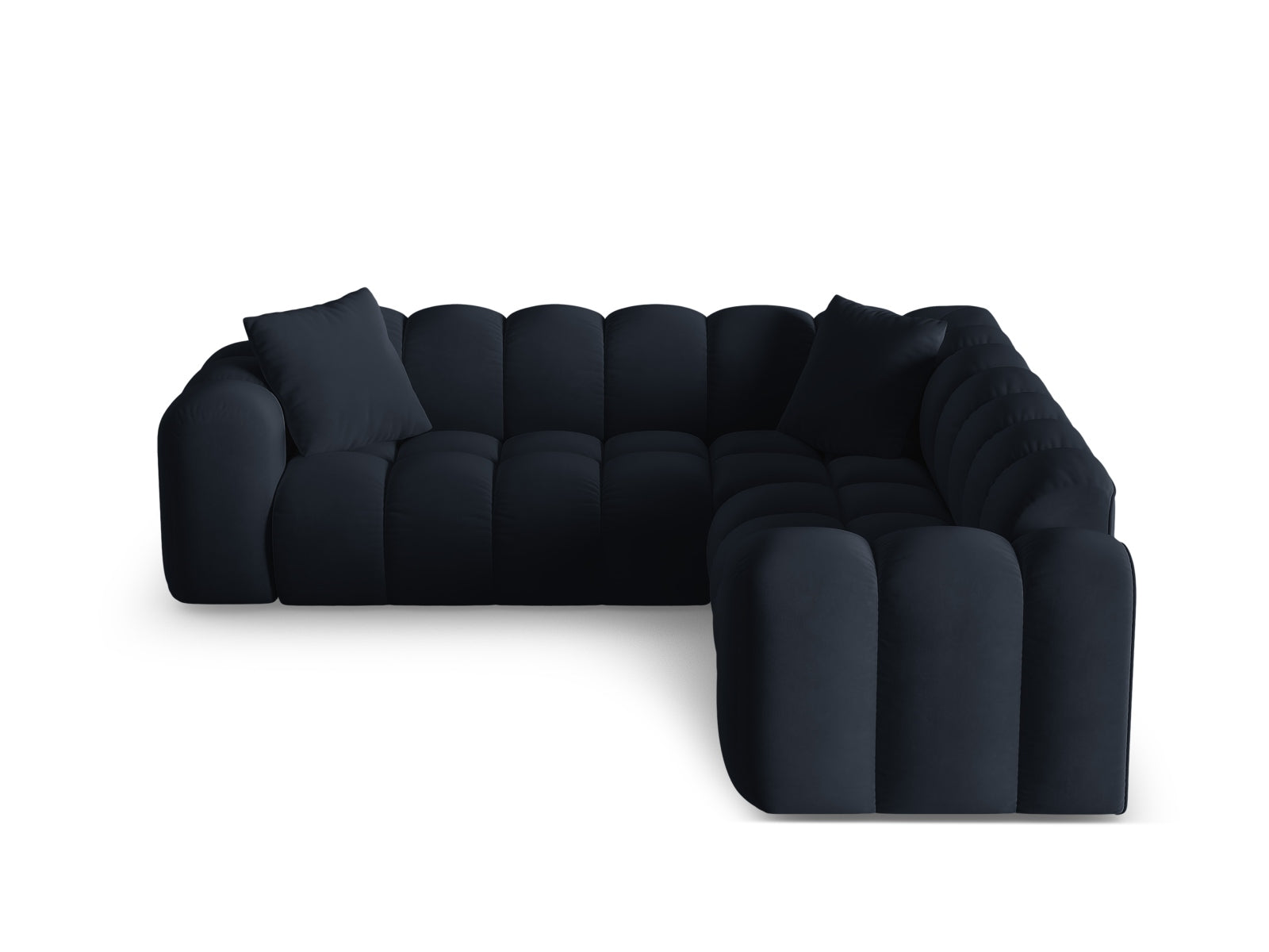 3-Sitzer Ecksofa Symmetric Treno in Dark Blue-Bluvel präsentiert im Onlineshop von KAQTU Design AG. Ecksofa ist von Cosmopolitan Design