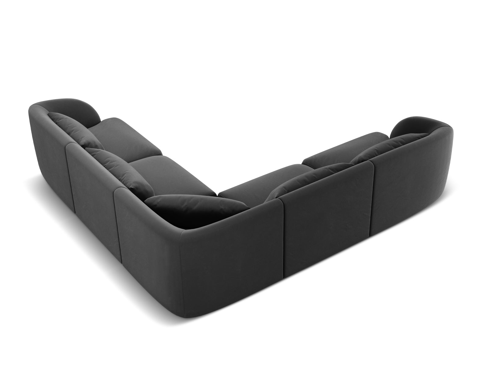 Tulum Velour Reversible Ecksofa 5 Sitzer 255cm in Grey präsentiert im Onlineshop von KAQTU Design AG. Ecksofa ist von Cosmopolitan Design