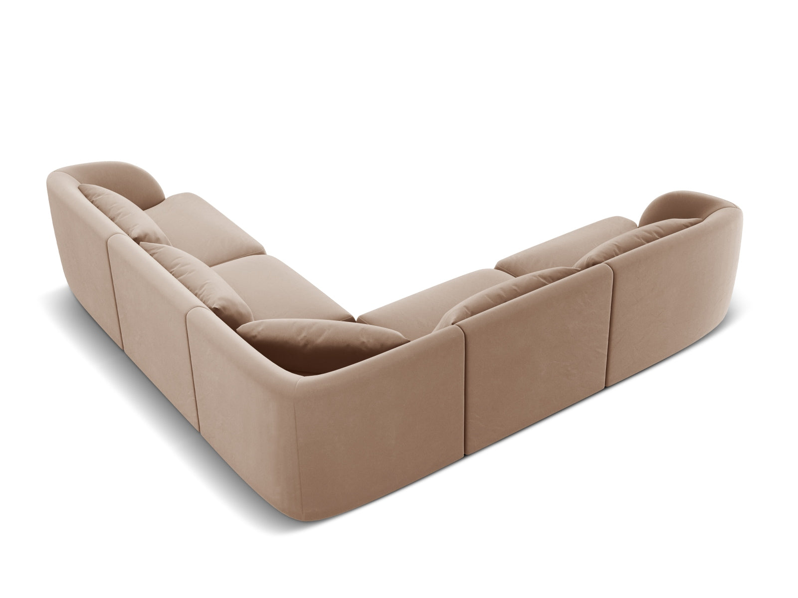 Tulum Velour Reversible Ecksofa 5 Sitzer 255cm in Beige präsentiert im Onlineshop von KAQTU Design AG. Ecksofa ist von Cosmopolitan Design