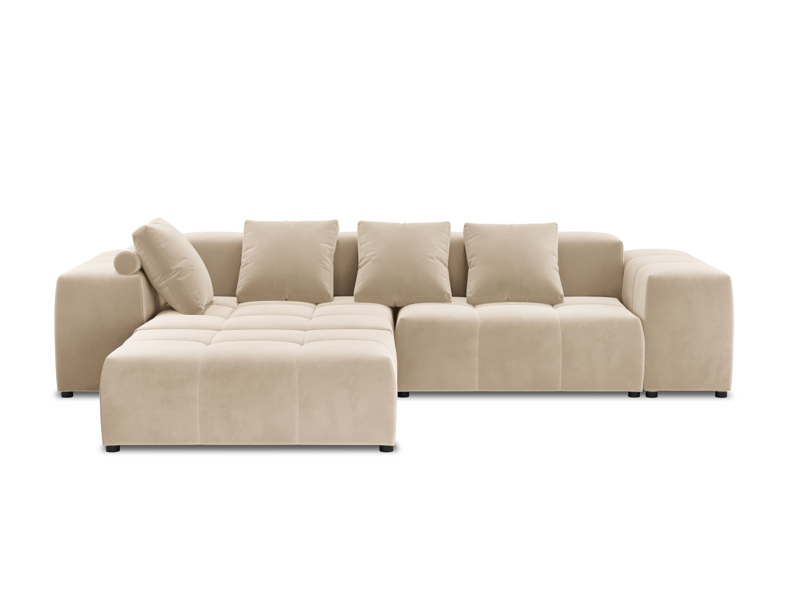 Rome Velour Modular Reversible Ecksofa 5 Sitzer in Beige präsentiert im Onlineshop von KAQTU Design AG. Ecksofa ist von Cosmopolitan Design