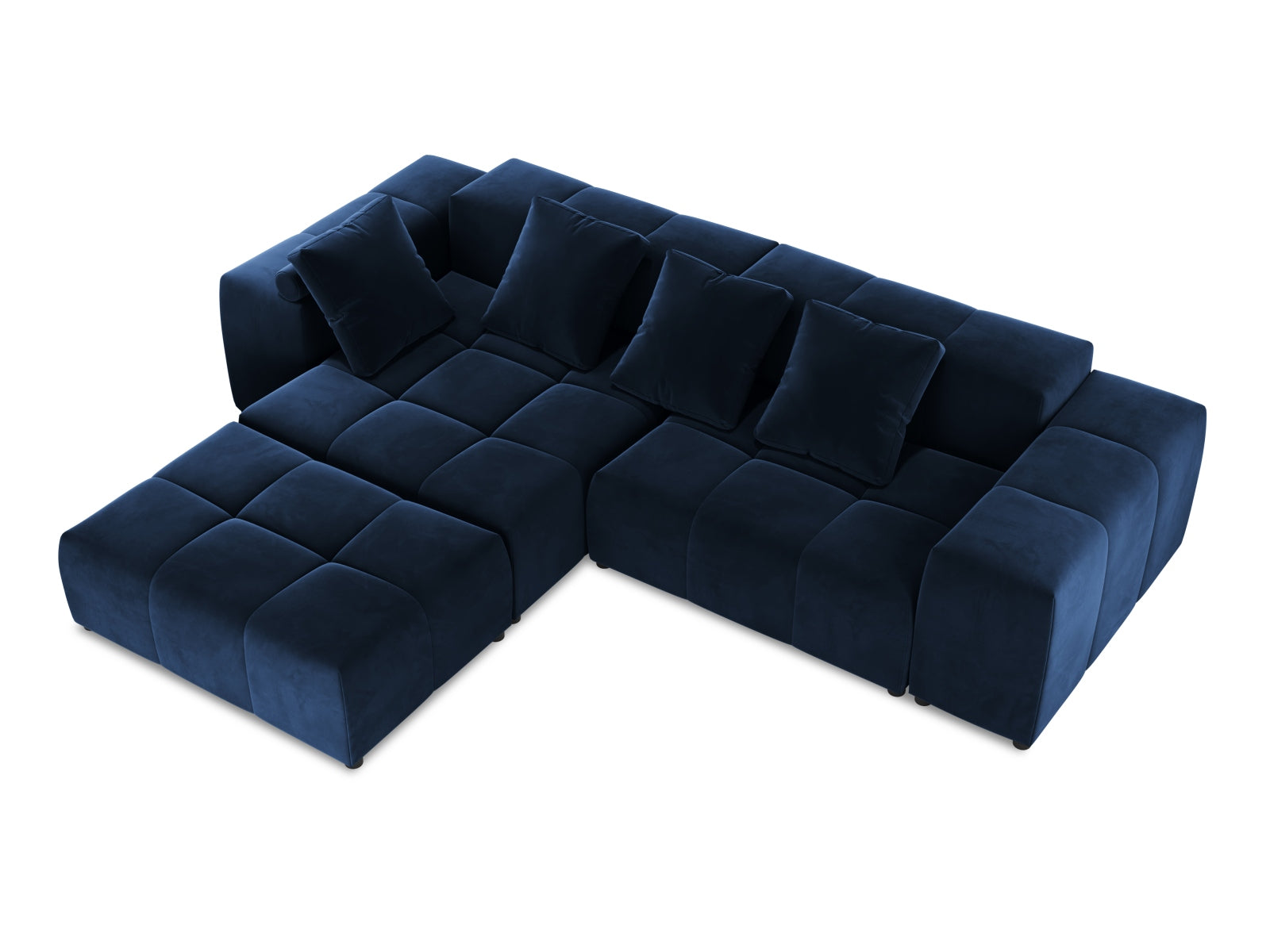 Rome Velour Modular Reversible Ecksofa 5 Sitzer in Royal Blue präsentiert im Onlineshop von KAQTU Design AG. Ecksofa ist von Cosmopolitan Design