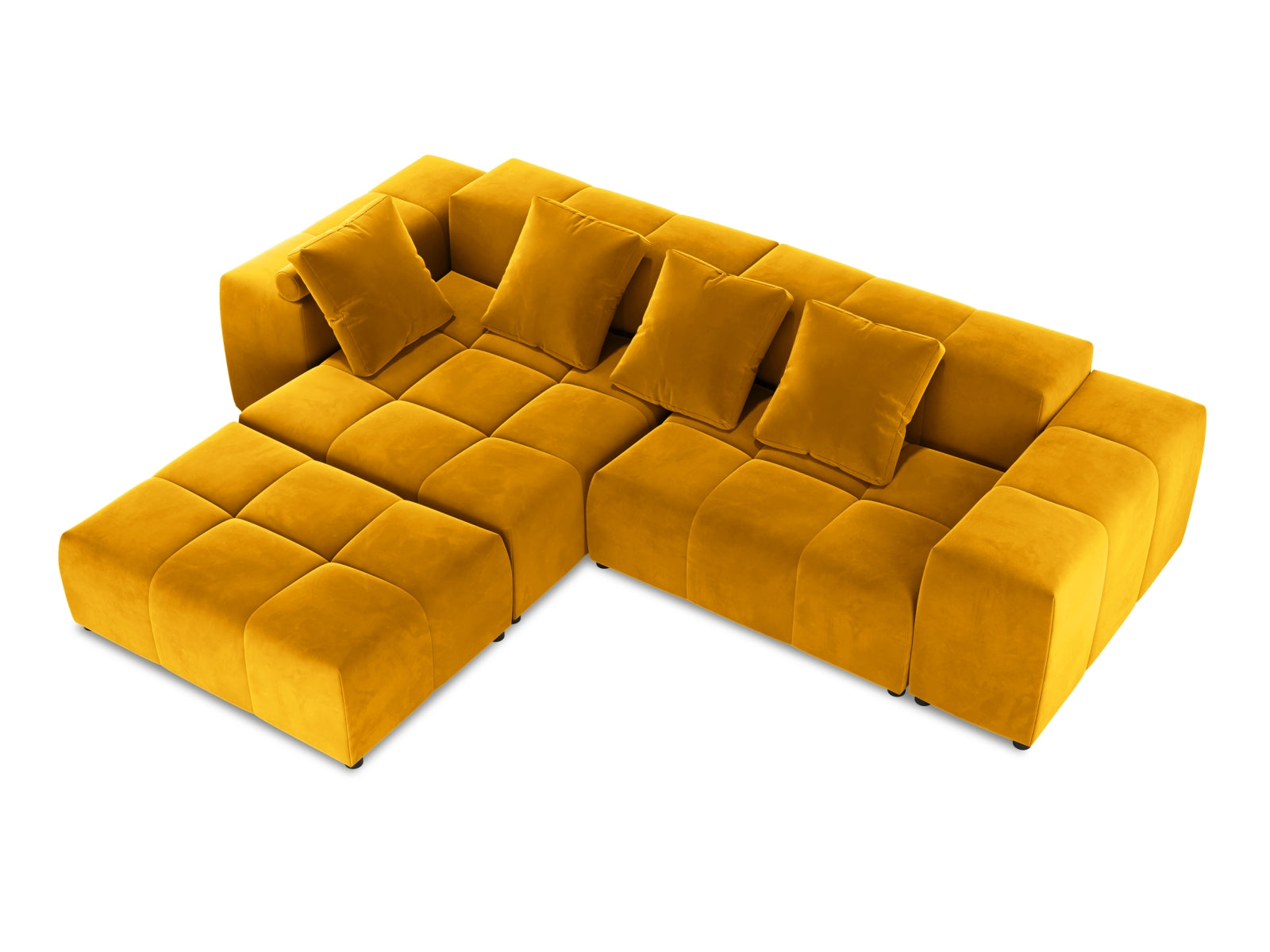 Rome Velour Modular Reversible Ecksofa 5 Sitzer in Yellow präsentiert im Onlineshop von KAQTU Design AG. Ecksofa ist von Cosmopolitan Design