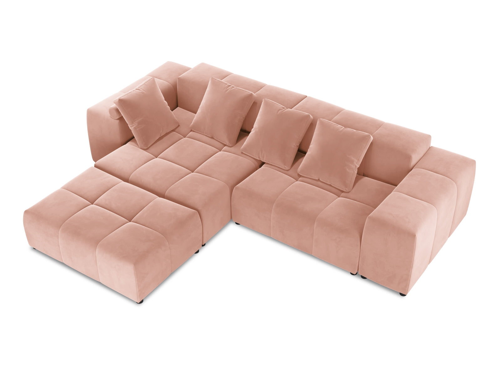 Rome Velour Modular Reversible Ecksofa 5 Sitzer in Pink präsentiert im Onlineshop von KAQTU Design AG. Ecksofa ist von Cosmopolitan Design