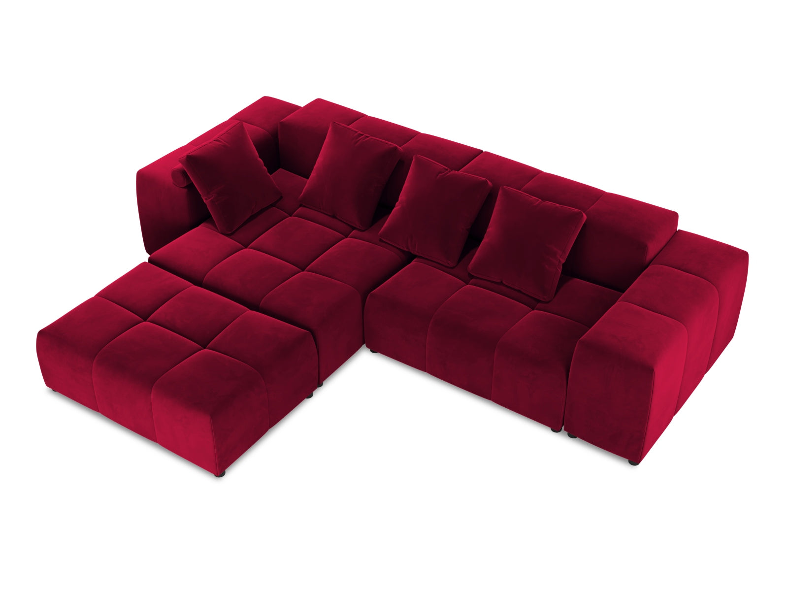 Rome Velour Modular Reversible Ecksofa 5 Sitzer in Red präsentiert im Onlineshop von KAQTU Design AG. Ecksofa ist von Cosmopolitan Design