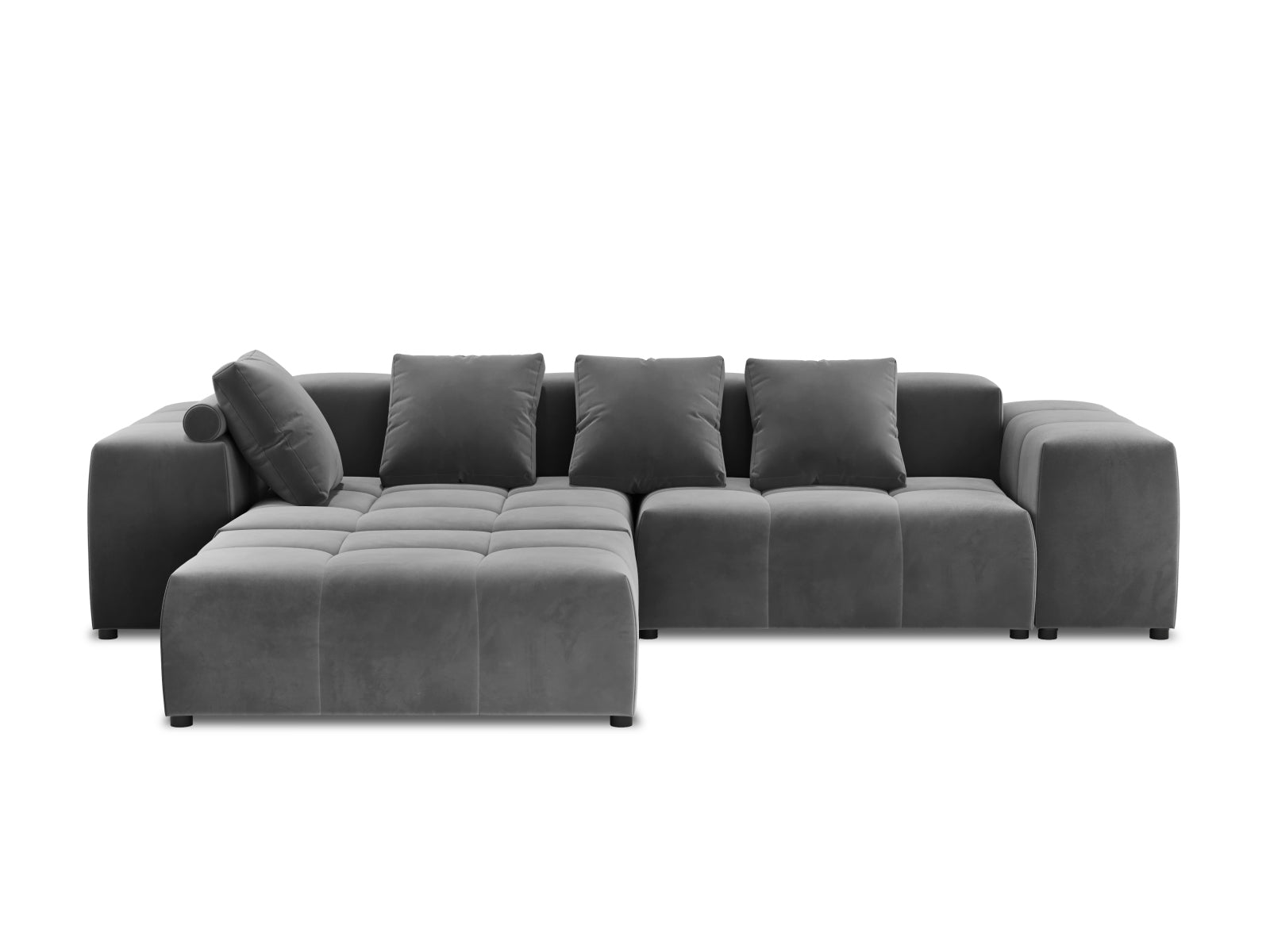 Rome Velour Modular Reversible Ecksofa 5 Sitzer in Grey präsentiert im Onlineshop von KAQTU Design AG. Ecksofa ist von Cosmopolitan Design