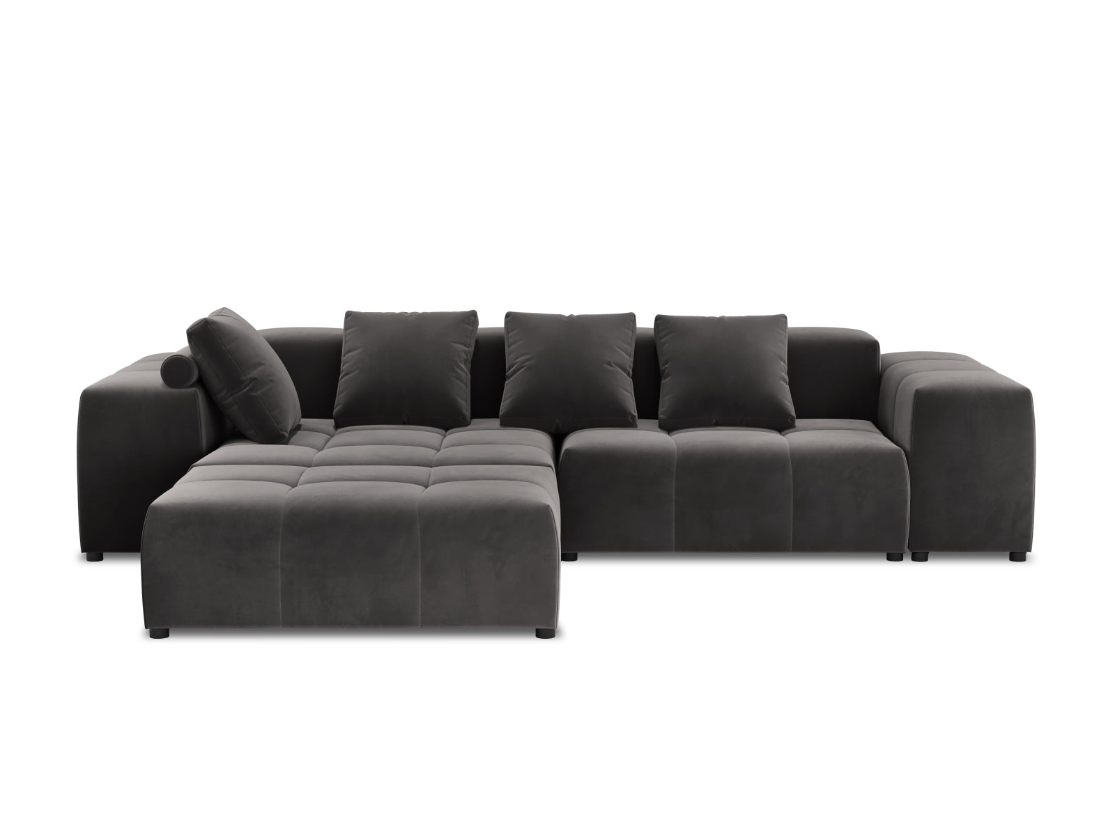 Rome Velour Modular Reversible Ecksofa 5 Sitzer in Dark Grey präsentiert im Onlineshop von KAQTU Design AG. Ecksofa ist von Cosmopolitan Design