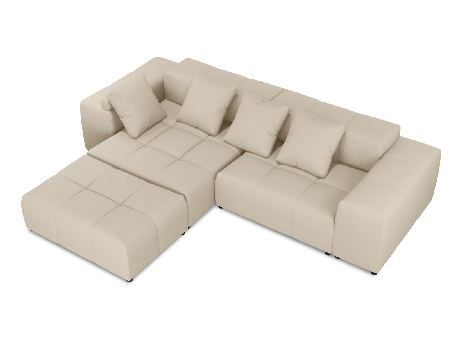 Rome Modular Reversible Ecksofa 5 Sitzer in Beige präsentiert im Onlineshop von KAQTU Design AG. Ecksofa ist von Cosmopolitan Design