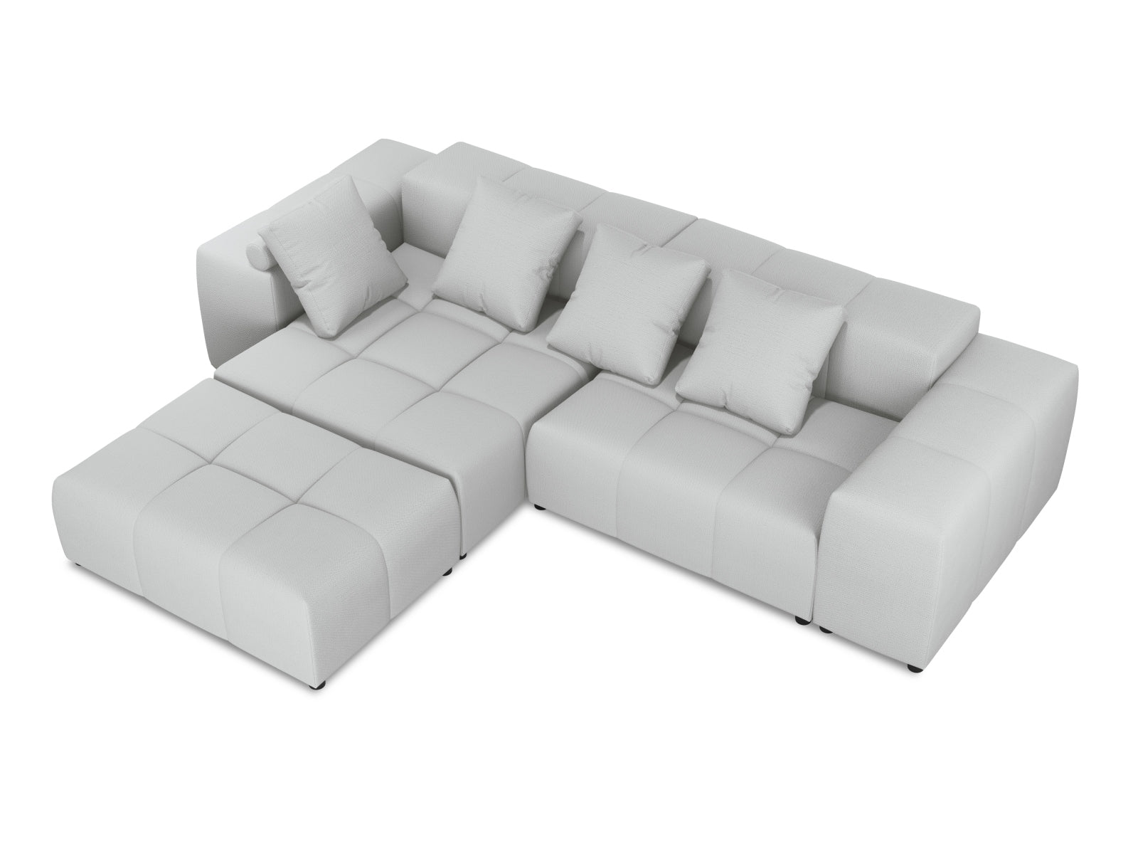 Rome Modular Reversible Ecksofa 5 Sitzer in Light Grey präsentiert im Onlineshop von KAQTU Design AG. Ecksofa ist von Cosmopolitan Design