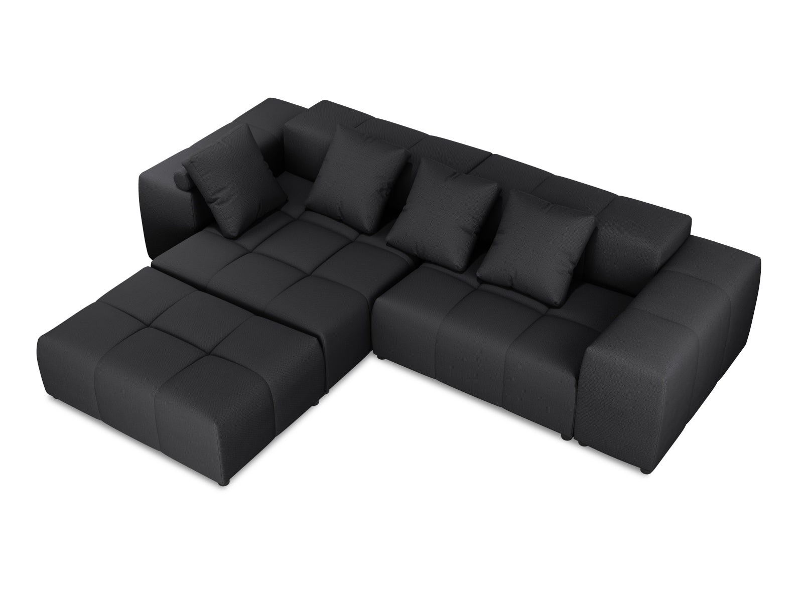 Rome Modular Reversible Ecksofa 5 Sitzer in Black präsentiert im Onlineshop von KAQTU Design AG. Ecksofa ist von Cosmopolitan Design