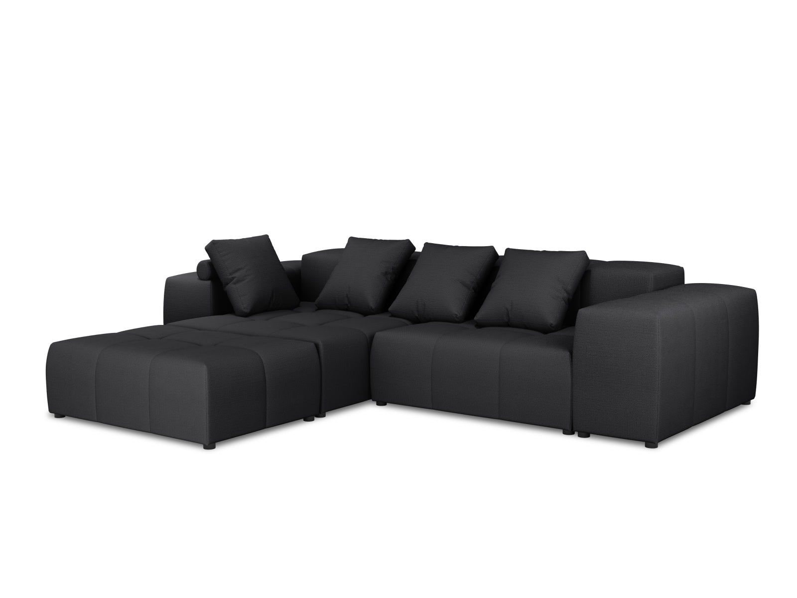 Rome Modular Reversible Ecksofa 5 Sitzer in Black präsentiert im Onlineshop von KAQTU Design AG. Ecksofa ist von Cosmopolitan Design