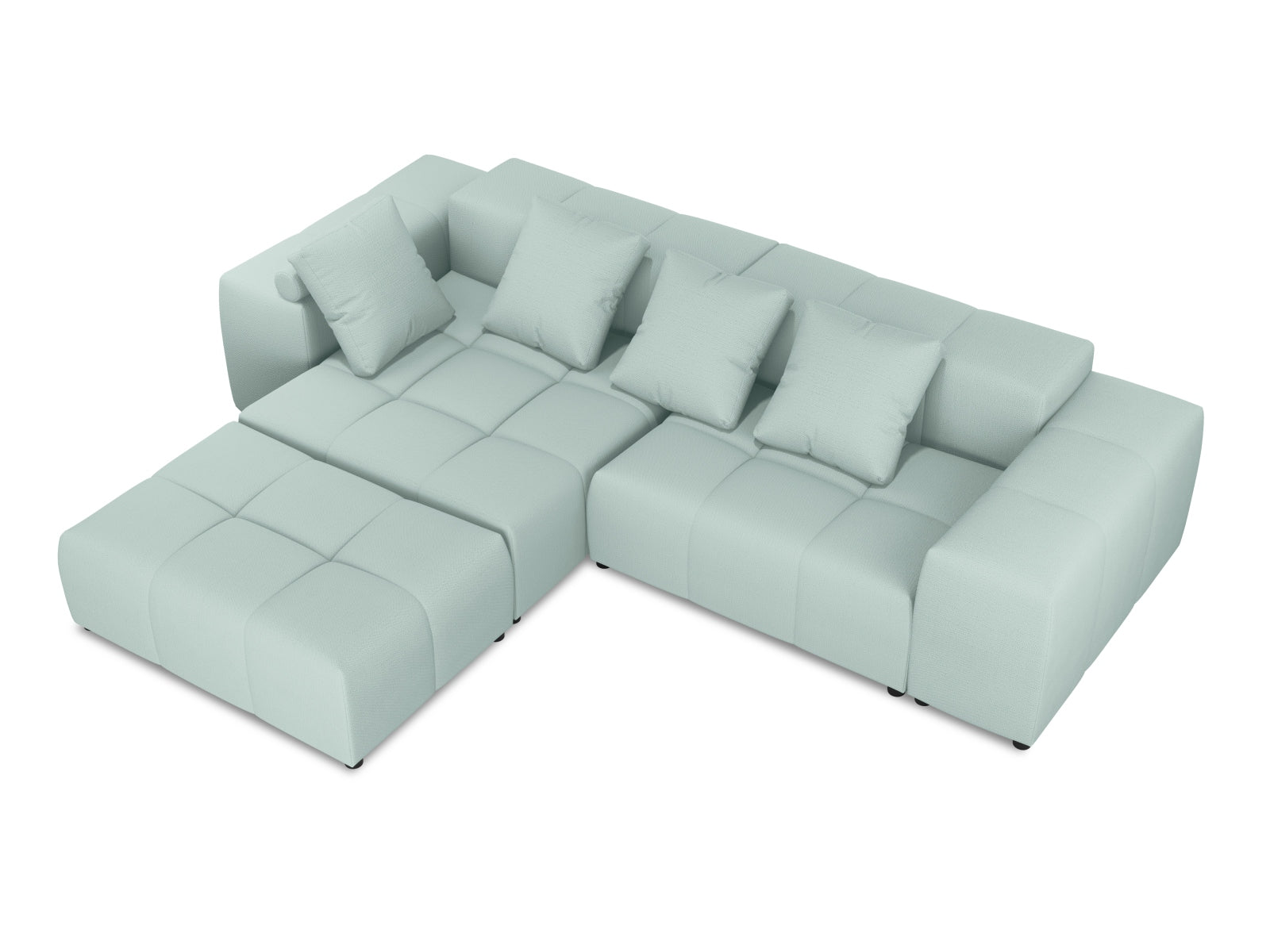 Rome Modular Reversible Ecksofa 5 Sitzer in Mint präsentiert im Onlineshop von KAQTU Design AG. Ecksofa ist von Cosmopolitan Design