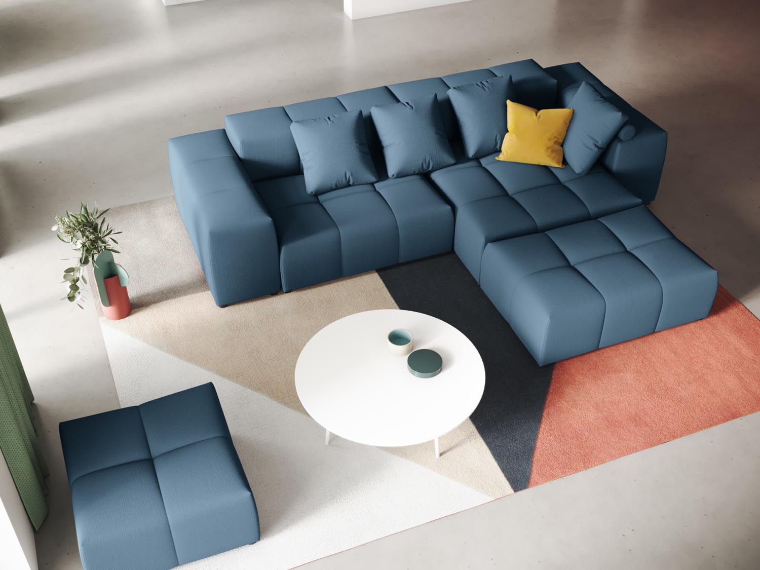 Rome Modular Reversible Ecksofa 5 Sitzer in Dark Blue präsentiert im Onlineshop von KAQTU Design AG. Ecksofa ist von Cosmopolitan Design