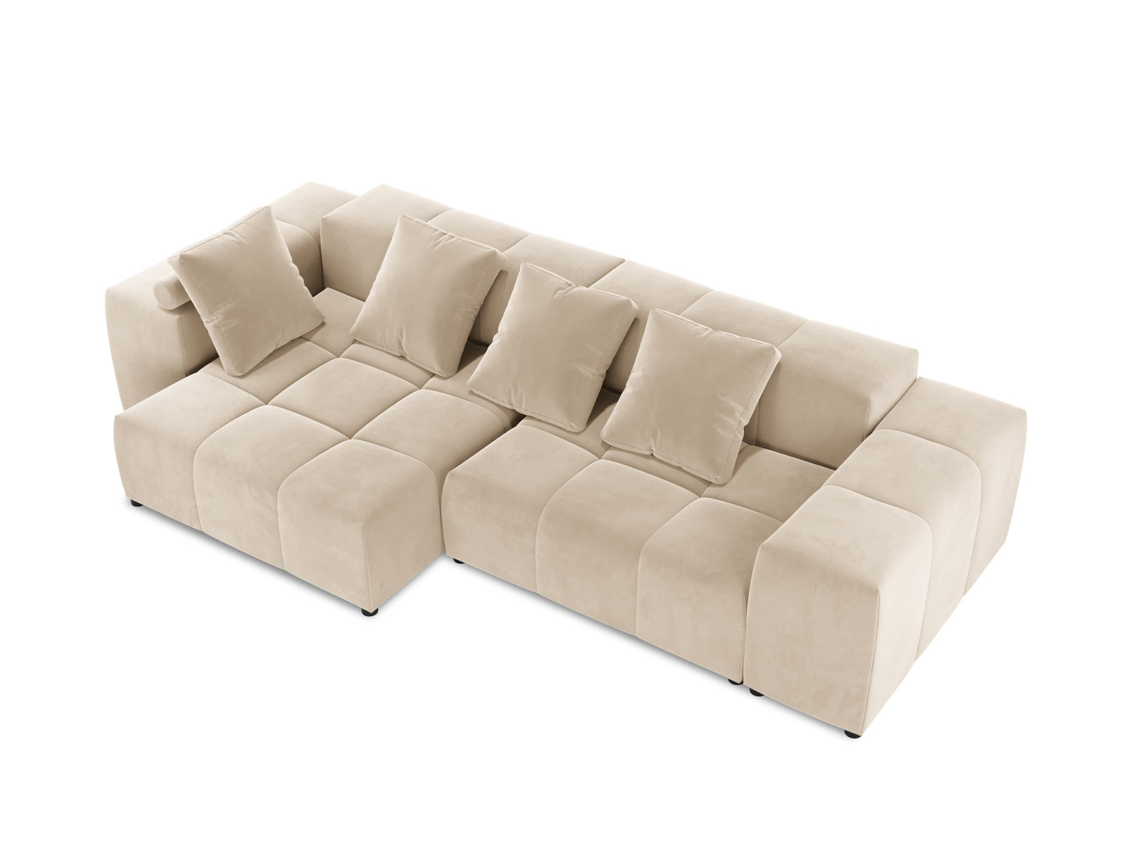 Rome Velour Modular Reversible Ecksofa 4 Sitzer in Beige präsentiert im Onlineshop von KAQTU Design AG. Ecksofa ist von Cosmopolitan Design