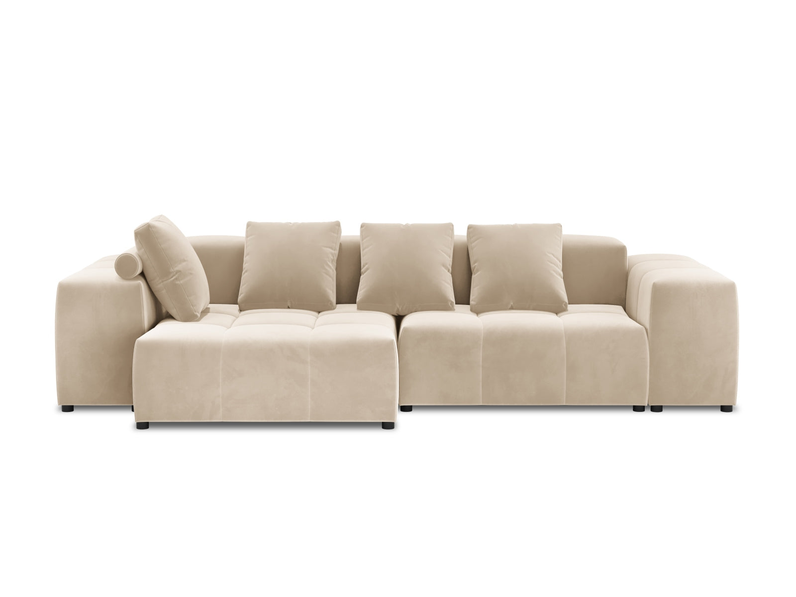 Rome Velour Modular Reversible Ecksofa 4 Sitzer in Beige präsentiert im Onlineshop von KAQTU Design AG. Ecksofa ist von Cosmopolitan Design