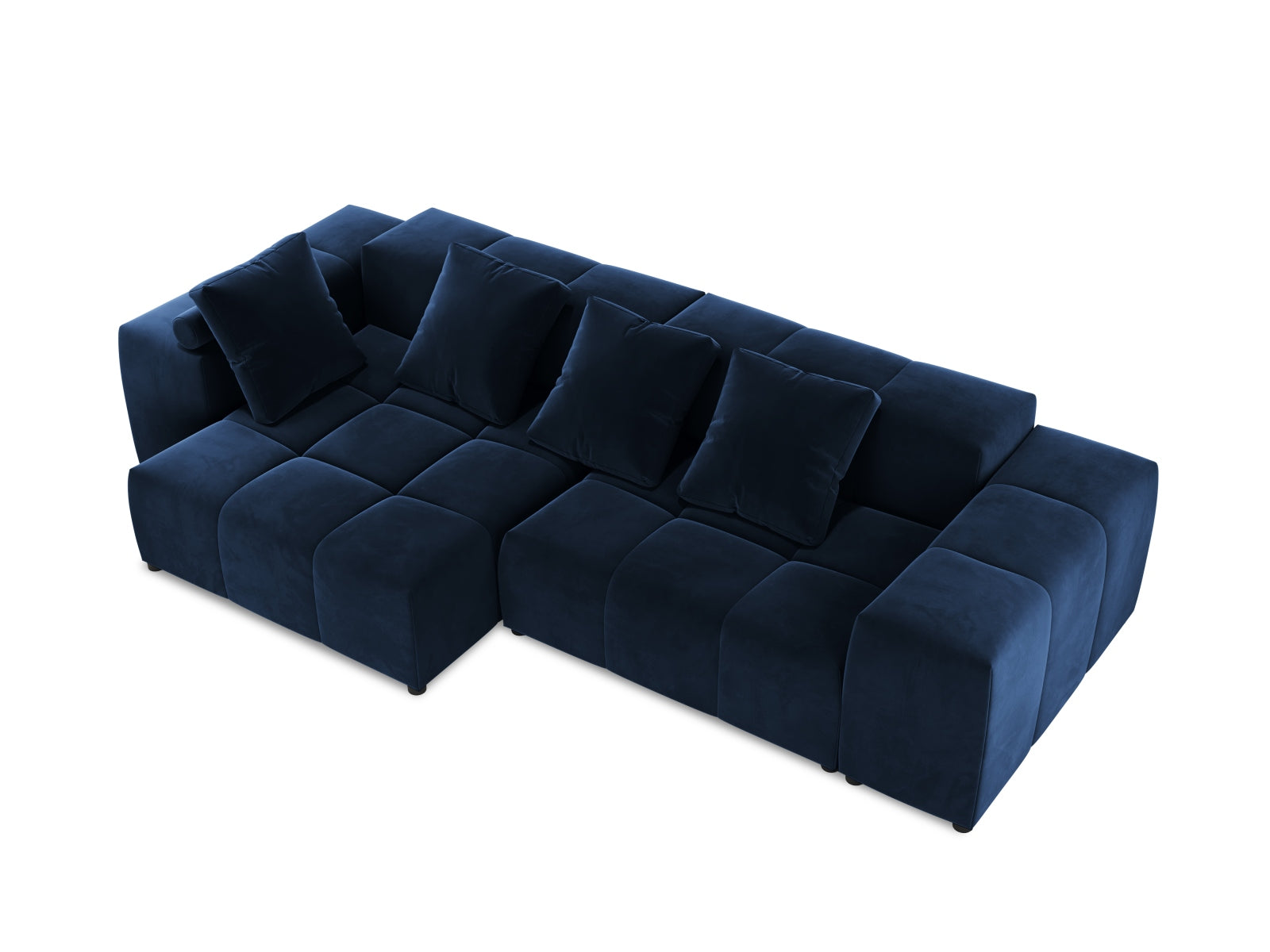 Rome Velour Modular Reversible Ecksofa 4 Sitzer in Royal Blue präsentiert im Onlineshop von KAQTU Design AG. Ecksofa ist von Cosmopolitan Design