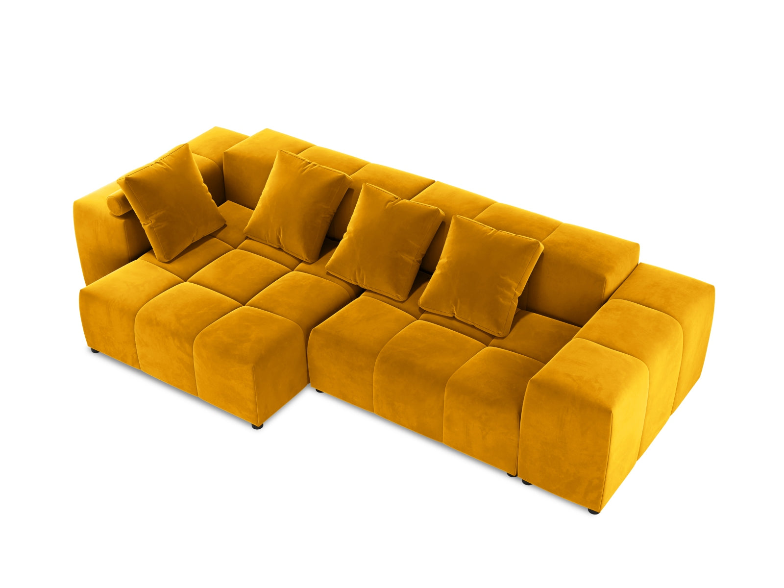 Rome Velour Modular Reversible Ecksofa 4 Sitzer in Yellow präsentiert im Onlineshop von KAQTU Design AG. Ecksofa ist von Cosmopolitan Design