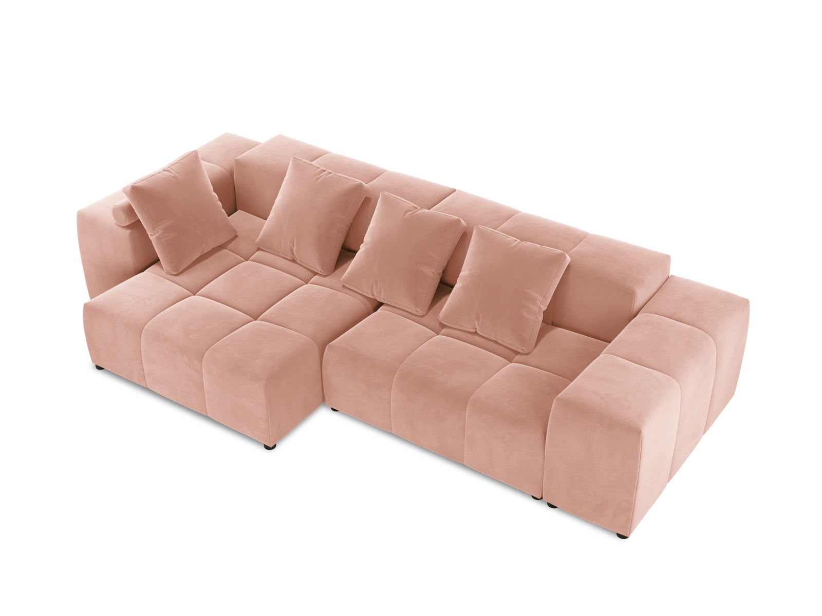 Rome Velour Modular Reversible Ecksofa 4 Sitzer in Pink präsentiert im Onlineshop von KAQTU Design AG. Ecksofa ist von Cosmopolitan Design