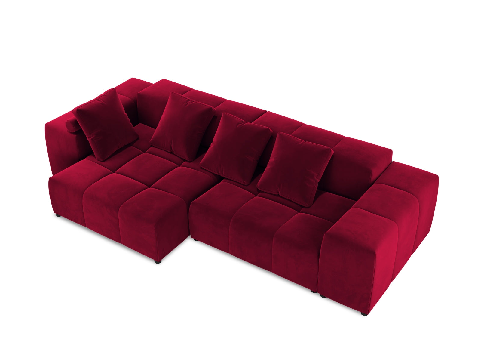 Rome Velour Modular Reversible Ecksofa 4 Sitzer in Red präsentiert im Onlineshop von KAQTU Design AG. Ecksofa ist von Cosmopolitan Design