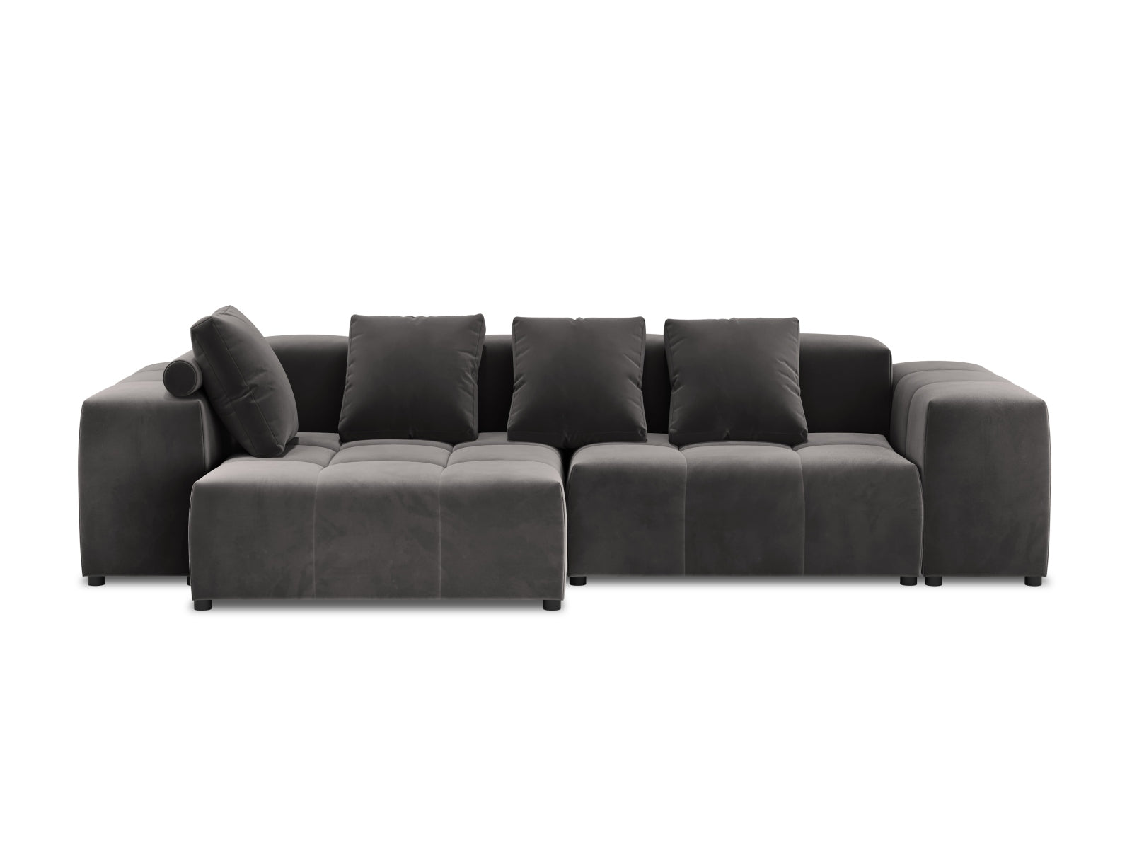 Rome Velour Modular Reversible Ecksofa 4 Sitzer in Dark Grey präsentiert im Onlineshop von KAQTU Design AG. Ecksofa ist von Cosmopolitan Design