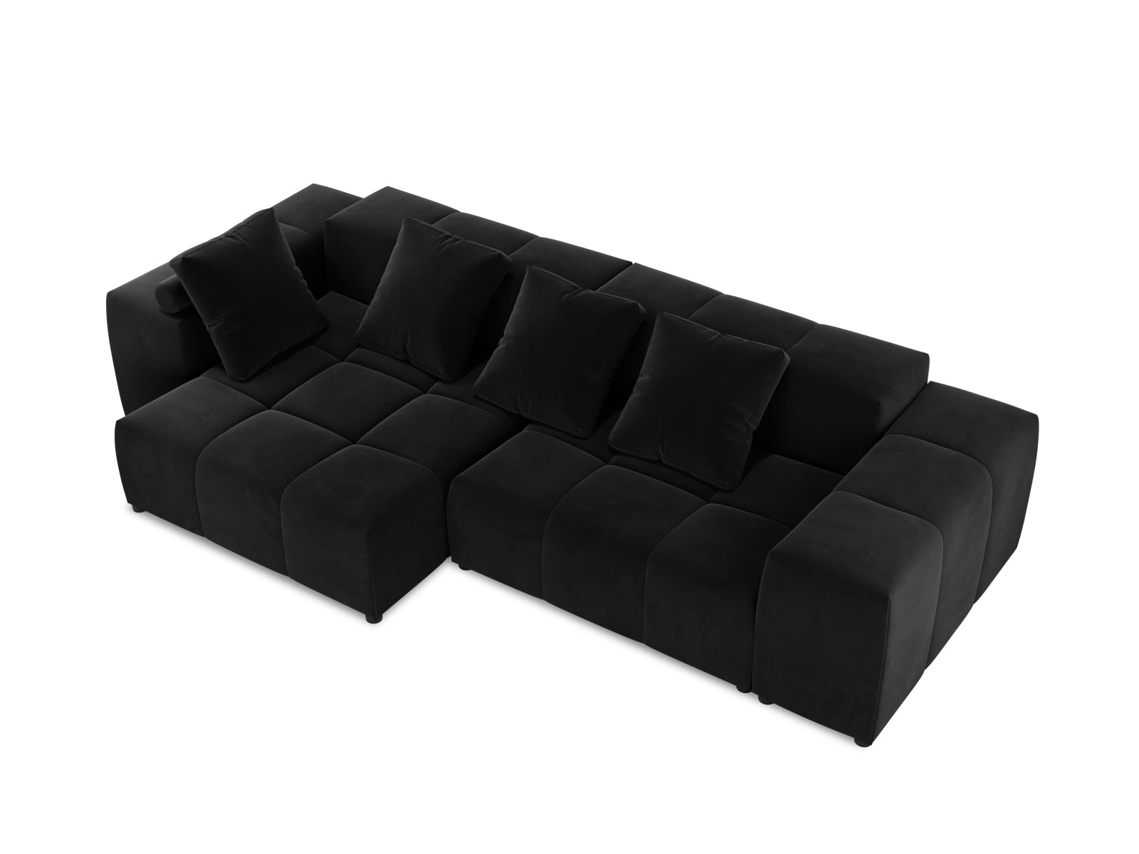 Rome Velour Modular Reversible Ecksofa 4 Sitzer in Black präsentiert im Onlineshop von KAQTU Design AG. Ecksofa ist von Cosmopolitan Design