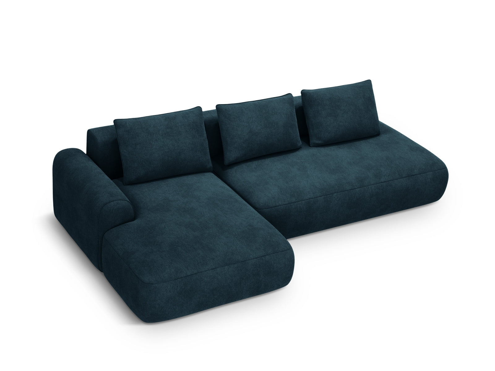 5-Sitzer Ecksofa links mit Schlaffunktion und Stauraum Calma in Deep Petrol-Vogue präsentiert im Onlineshop von KAQTU Design AG. Bettsofa links ist von Cosmopolitan Design