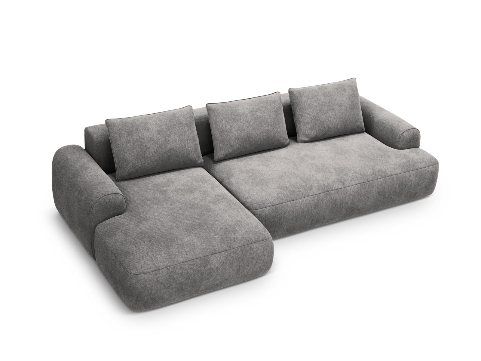 3-Sitzer Ecksofa links mit Schlaffunktion und Stauraum Calma in Grey-Vogue präsentiert im Onlineshop von KAQTU Design AG. Bettsofa links ist von Cosmopolitan Design
