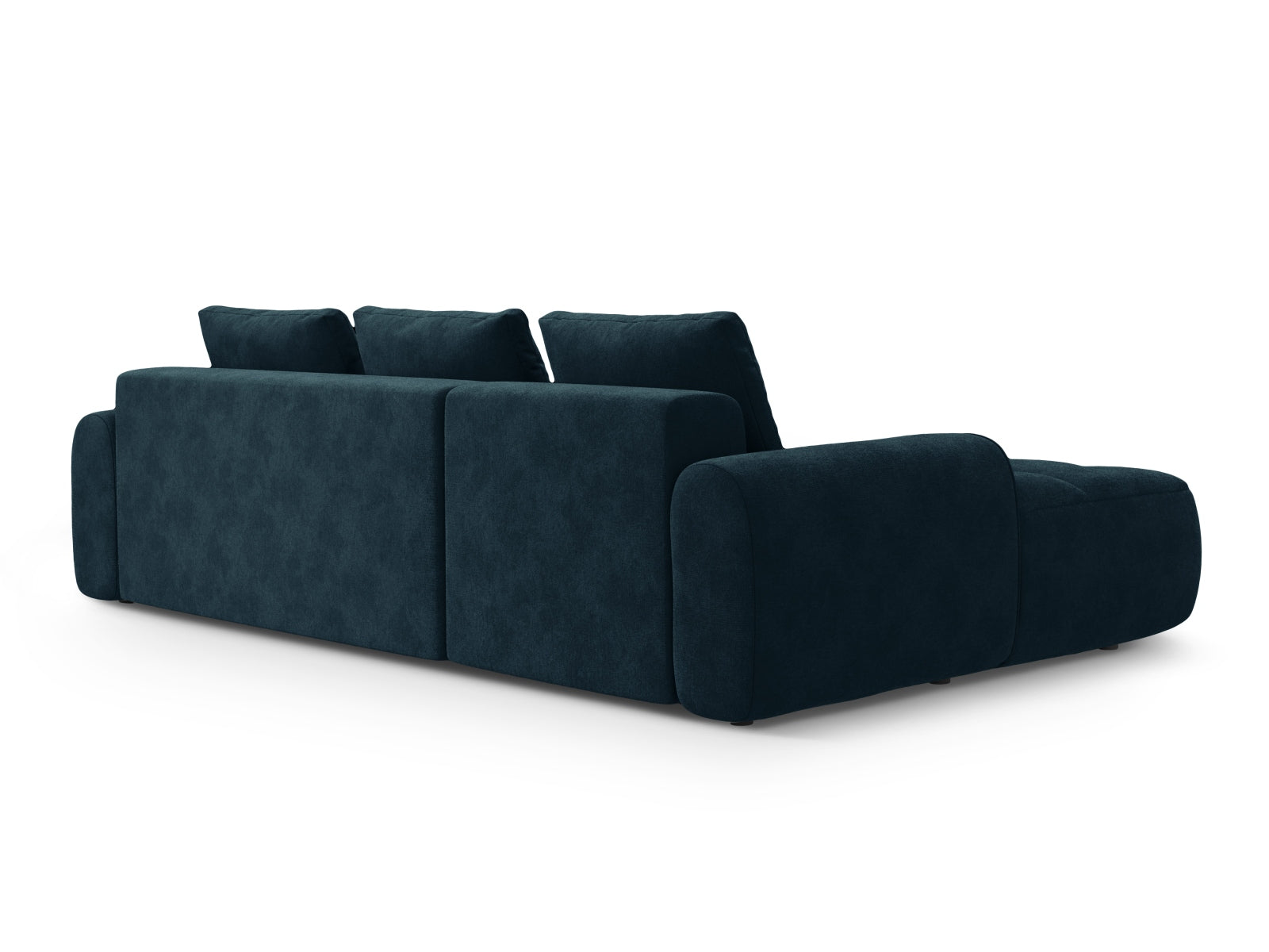 Stylisches Linz Ecksofa links in Deep Petrol-Vogue, 3-Sitzer mit cleverer Schlaffunktion und integriertem Stauraum für optimale Raumnutzung.