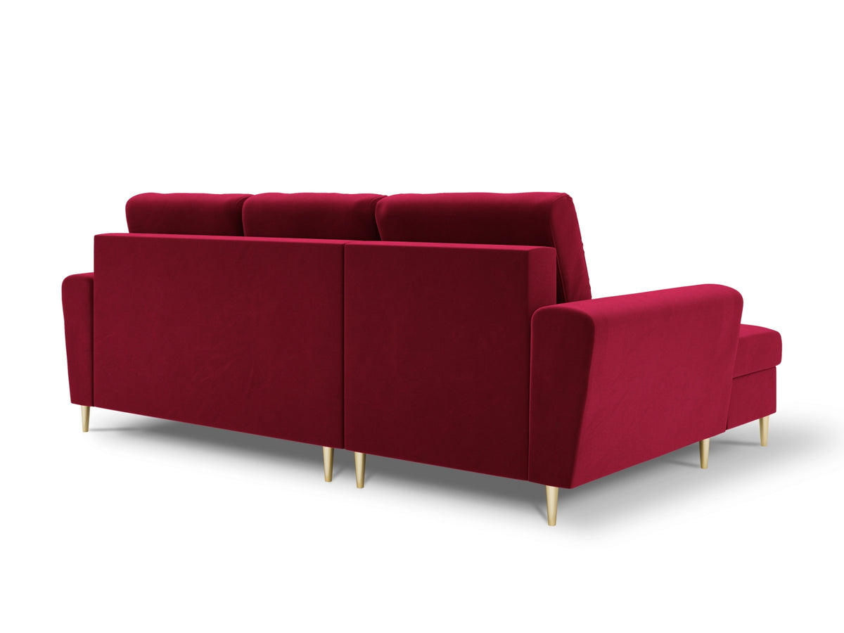 Kyoto Ecksofa links mit Schlaffunktion und Stauraumbox 4 Sitzer 145cm in Red-Riviera präsentiert im Onlineshop von KAQTU Design AG. Bettsofa links ist von Cosmopolitan Design