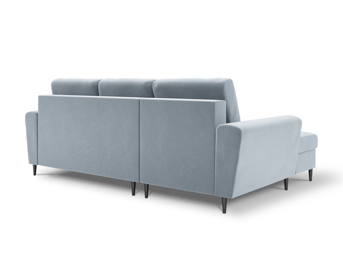Kyoto Ecksofa links mit Schlaffunktion und Stauraumbox 4 Sitzer 145cm in Light Blue-Riviera präsentiert im Onlineshop von KAQTU Design AG. Bettsofa links ist von Cosmopolitan Design