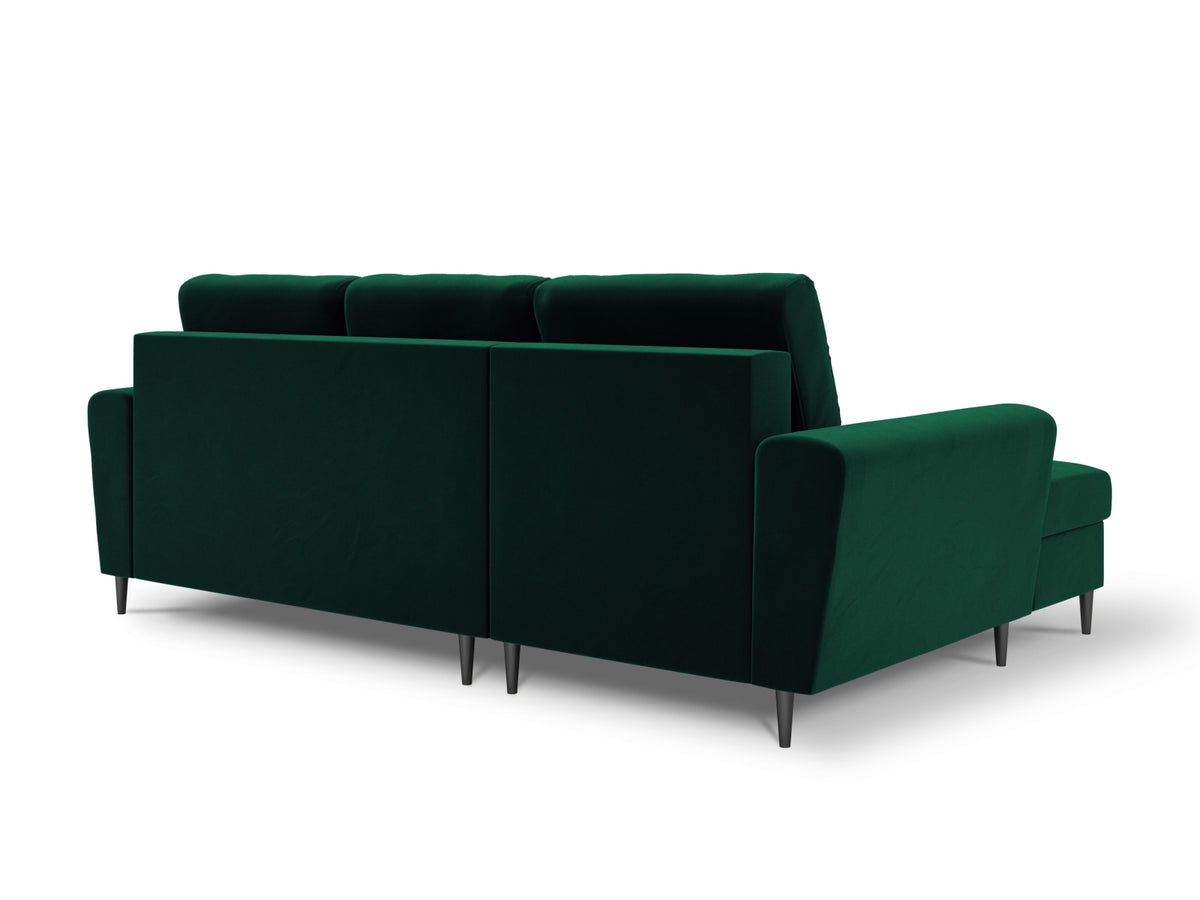 Kyoto Ecksofa links mit Schlaffunktion und Stauraumbox 4 Sitzer 145cm in Bottle Green-Riviera präsentiert im Onlineshop von KAQTU Design AG. Bettsofa links ist von Cosmopolitan Design