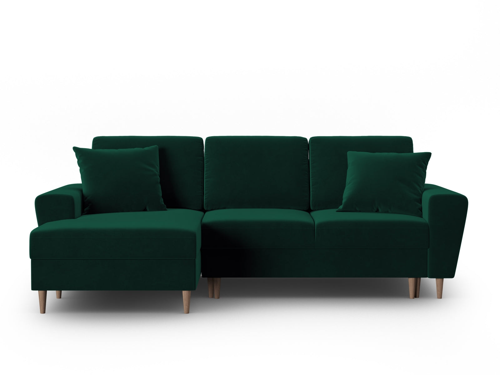 Erleben Sie das Kyoto Velour Ecksofa links – ein stilvolles 4-Sitzer Sofa mit praktischer Schlaffunktion und Stauraum für Ihr Zuhause.