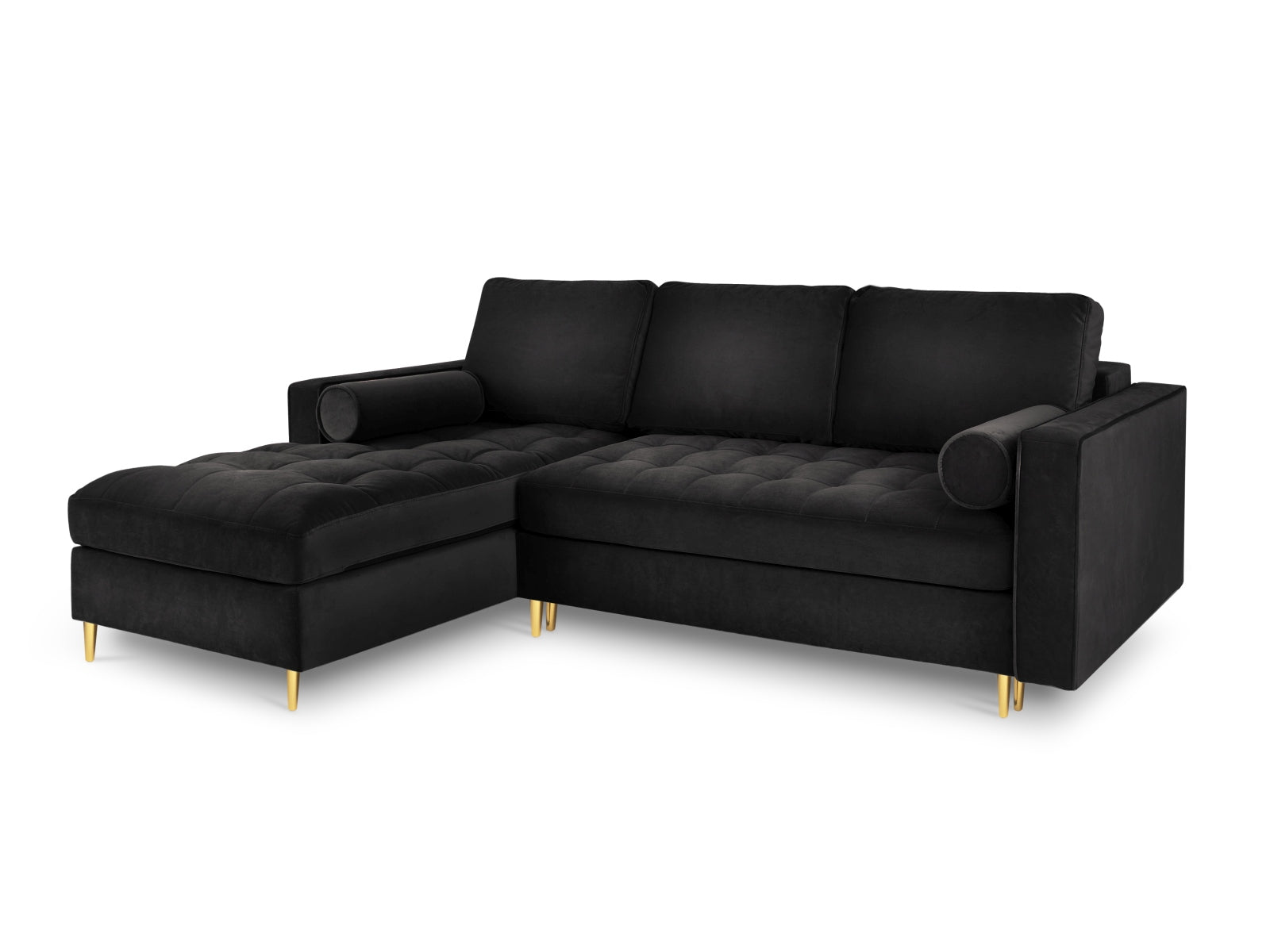Stylisches 5-Sitzer Ecksofa links Aspen von Cosmopolitan Design, perfekt für gemütliche Abende, mit praktischer Schlaffunktion und integriertem Stauraum.