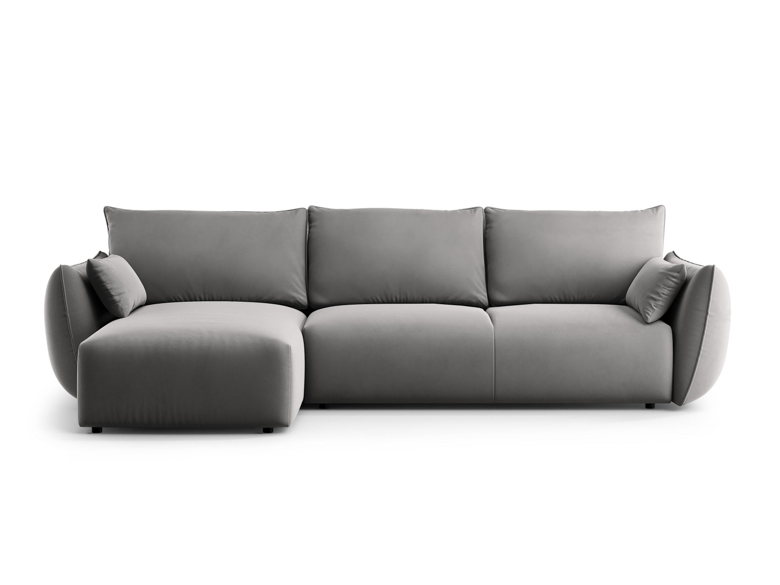 4-Sitzer Ecksofa links mit Schlaffunktion und Stauraum Matera in Grey-Salvador präsentiert im Onlineshop von KAQTU Design AG. Bettsofa links ist von Cosmopolitan Design