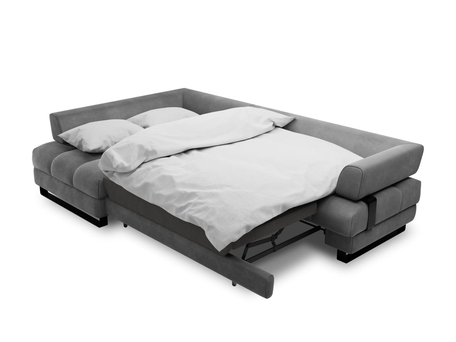 Erleben Sie das Clinton Velour Ecksofa von Cosmopolitan Design: stilvolles 5-Sitzer Sofa mit komfortabler Schlaffunktion und viel Stauraum!