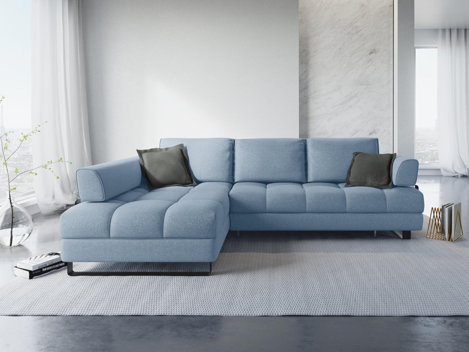 Erleben Sie das Clinton Ecksofa von Cosmopolitan Design: stilvolles 5-Sitzer Sofa mit Schlaffunktion und viel Stauraum für Ihr modernes Zuhause!