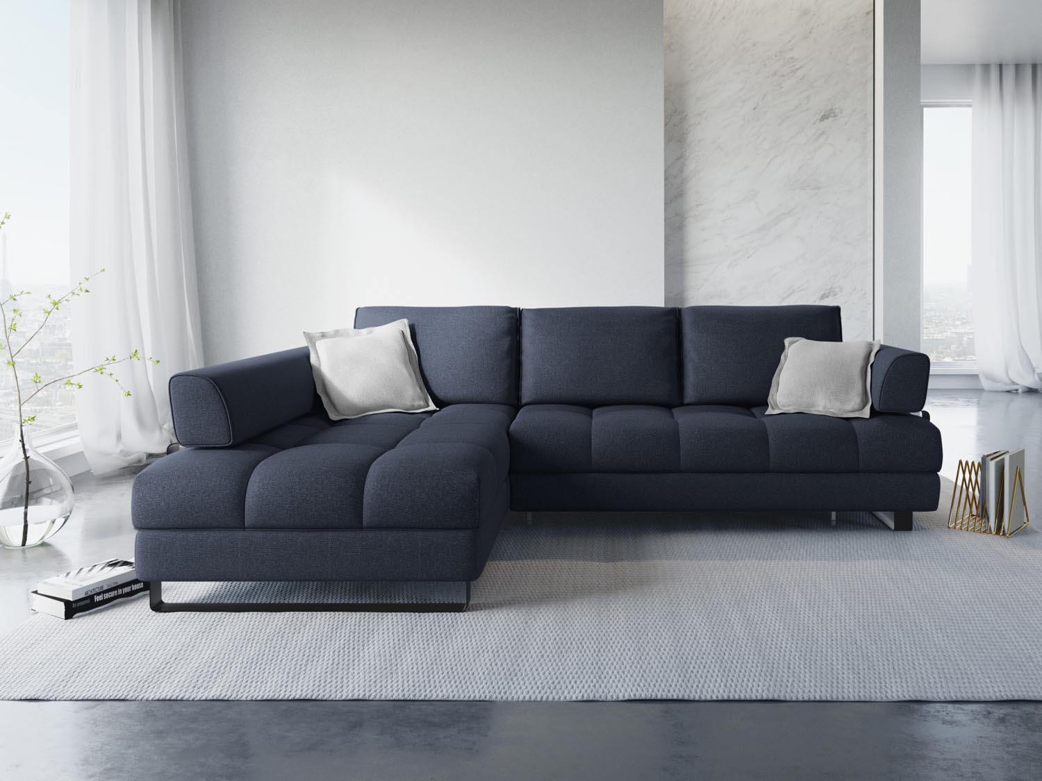 Erleben Sie das Clinton Ecksofa von Cosmopolitan Design: stilvolles 5-Sitzer Sofa mit Schlaffunktion und viel Stauraum für Ihr modernes Zuhause!