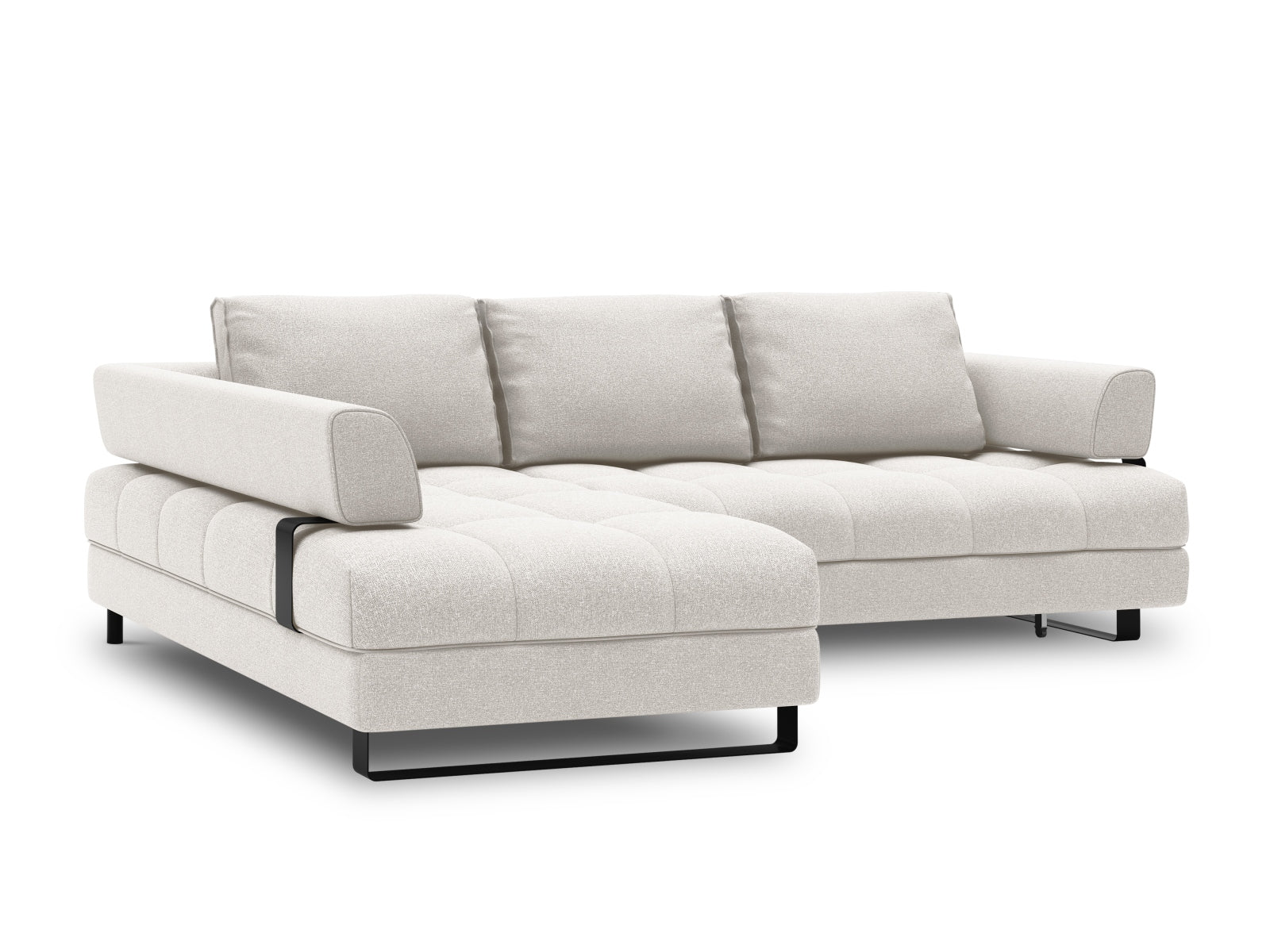 Entdecken Sie das Clinton Ecksofa von Cosmopolitan Design: elegantes 5-Sitzer Sofa mit praktischer Schlaffunktion und grosszügigem Stauraum für Ihr Zuhause!