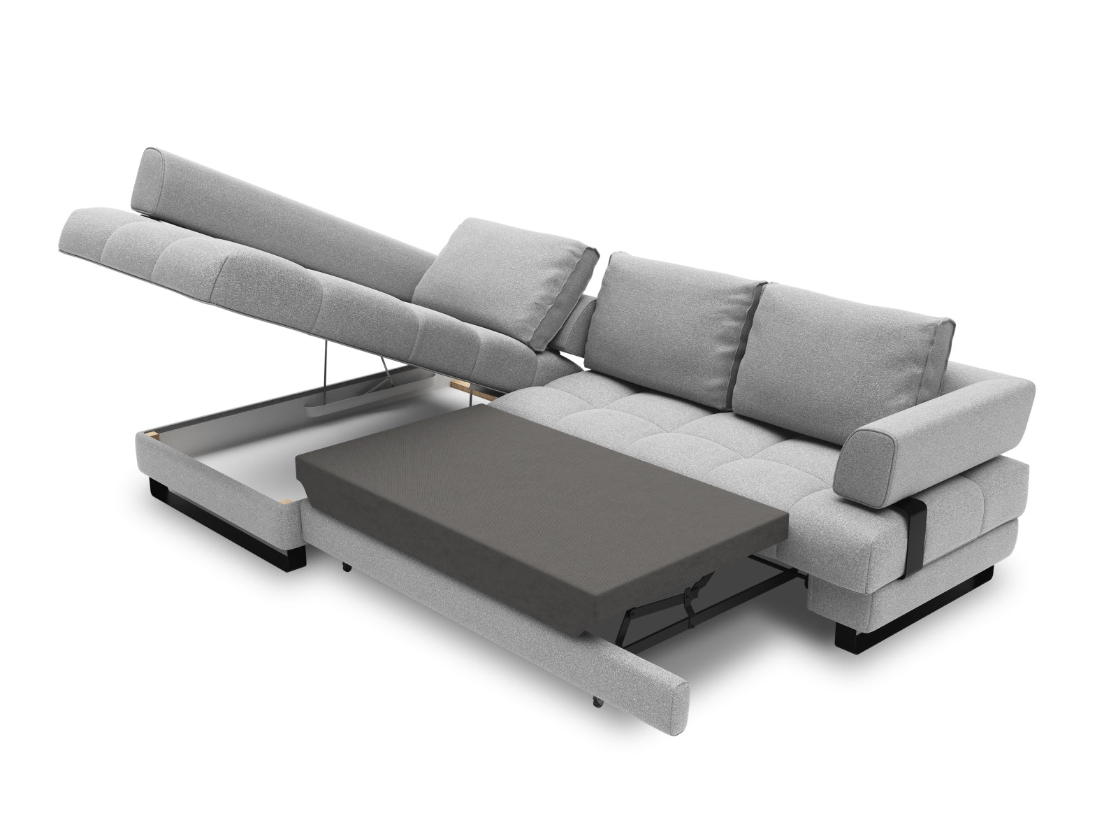 Erleben Sie das Clinton Ecksofa von Cosmopolitan Design: stilvolles 5-Sitzer Sofa mit Schlaffunktion und viel Stauraum für Ihr modernes Zuhause!
