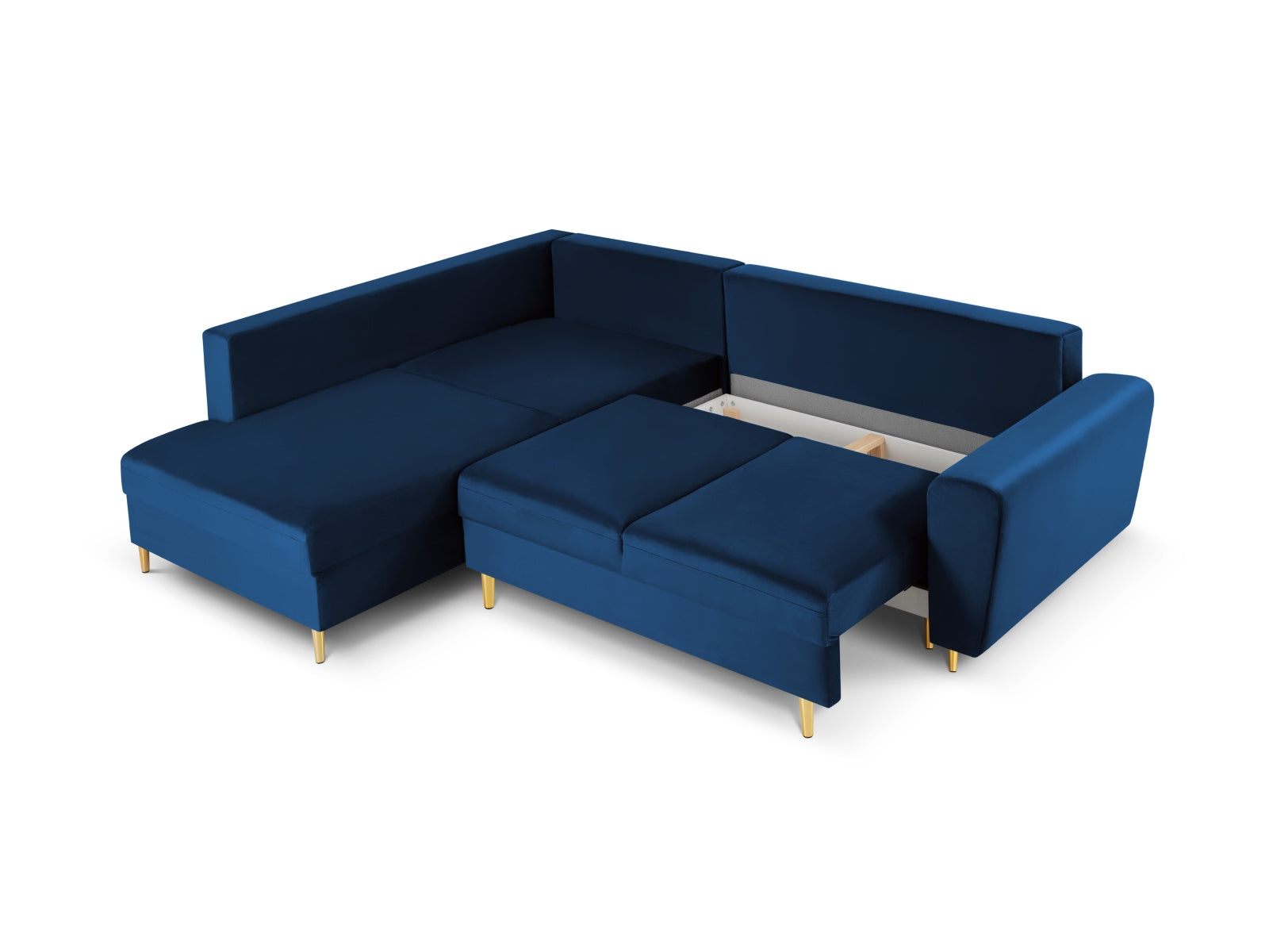 Entdecken Sie das Kyoto Velour Ecksofa links: stilvolles 5-Sitzer Sofa mit praktischer Schlaffunktion und Stauraumbox für Ihr Zuhause!