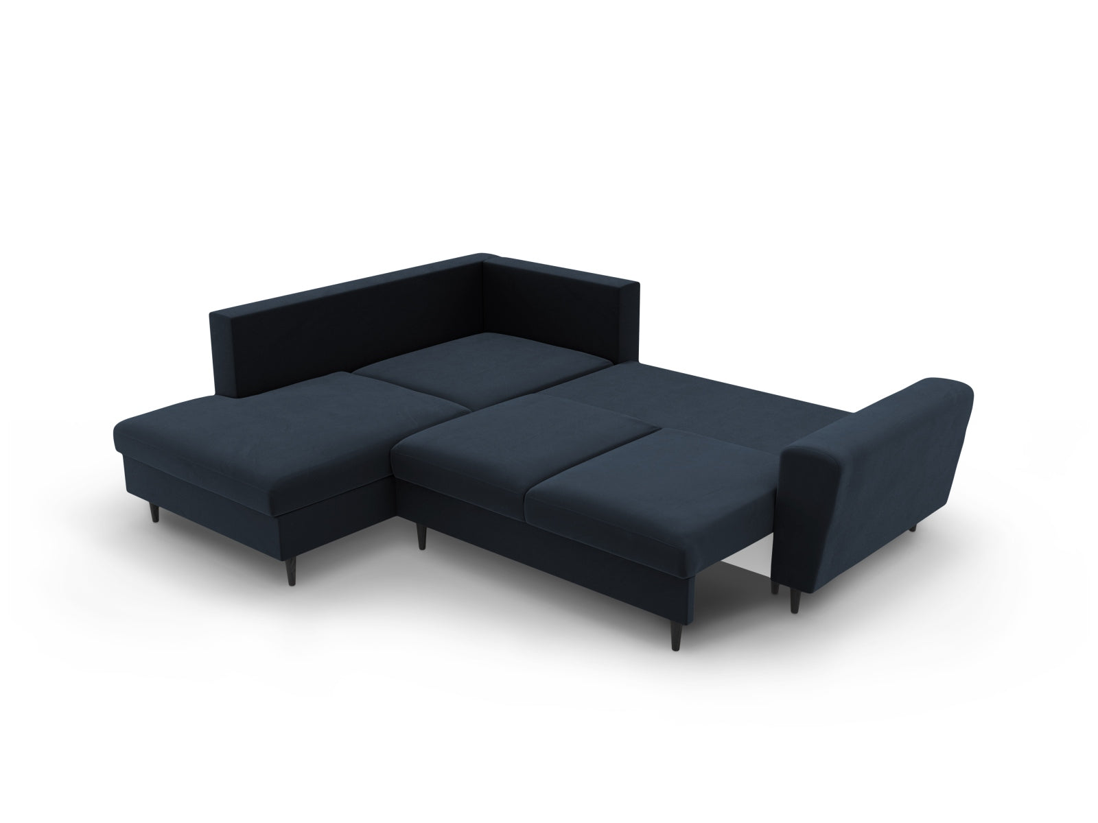 Entdecken Sie das Kyoto Velour Ecksofa links: stilvolles 5-Sitzer Sofa mit praktischer Schlaffunktion und Stauraumbox für Ihr Zuhause!