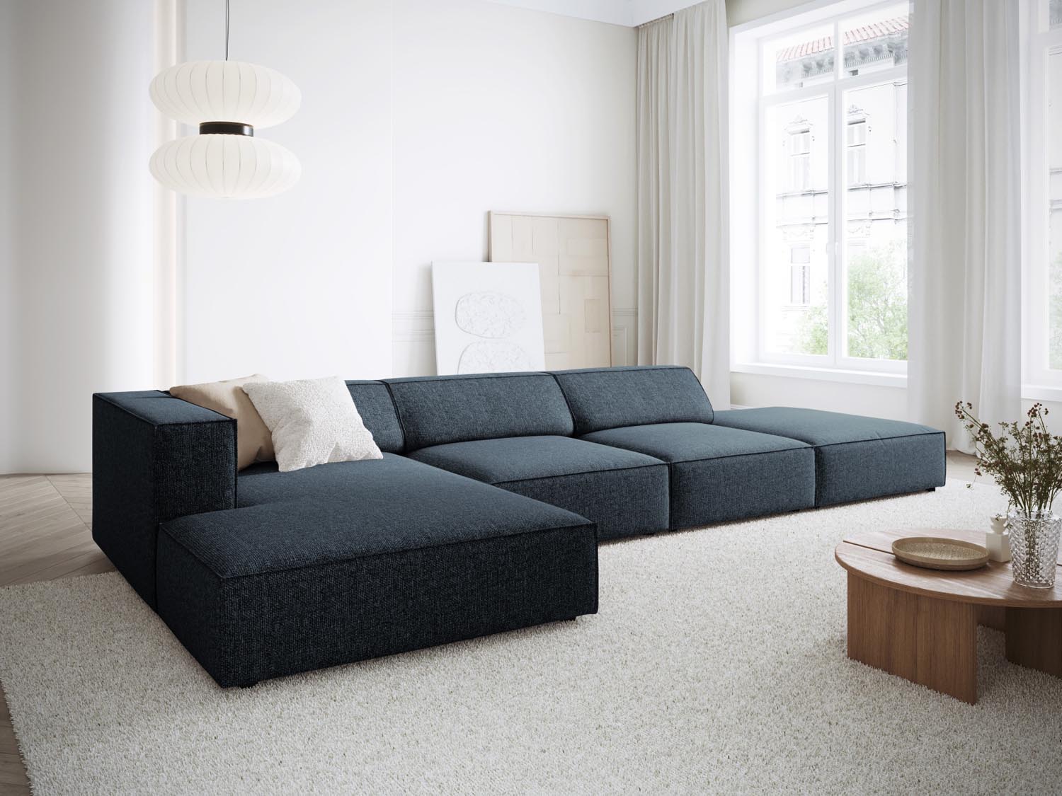 Arendal Ecksofa links 5 Sitzer in Royal Blue präsentiert im Onlineshop von KAQTU Design AG. Ecksofa links ist von Cosmopolitan Design