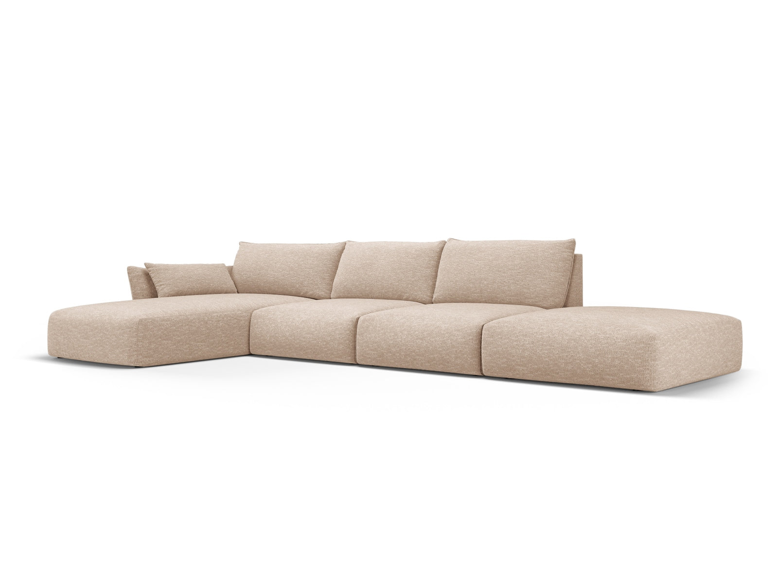 Beige 5-Sitzer Ecksofa links Matera von Cosmopolitan Design, stilvolles und modernes Möbelstück für Ihr Wohnzimmer.
