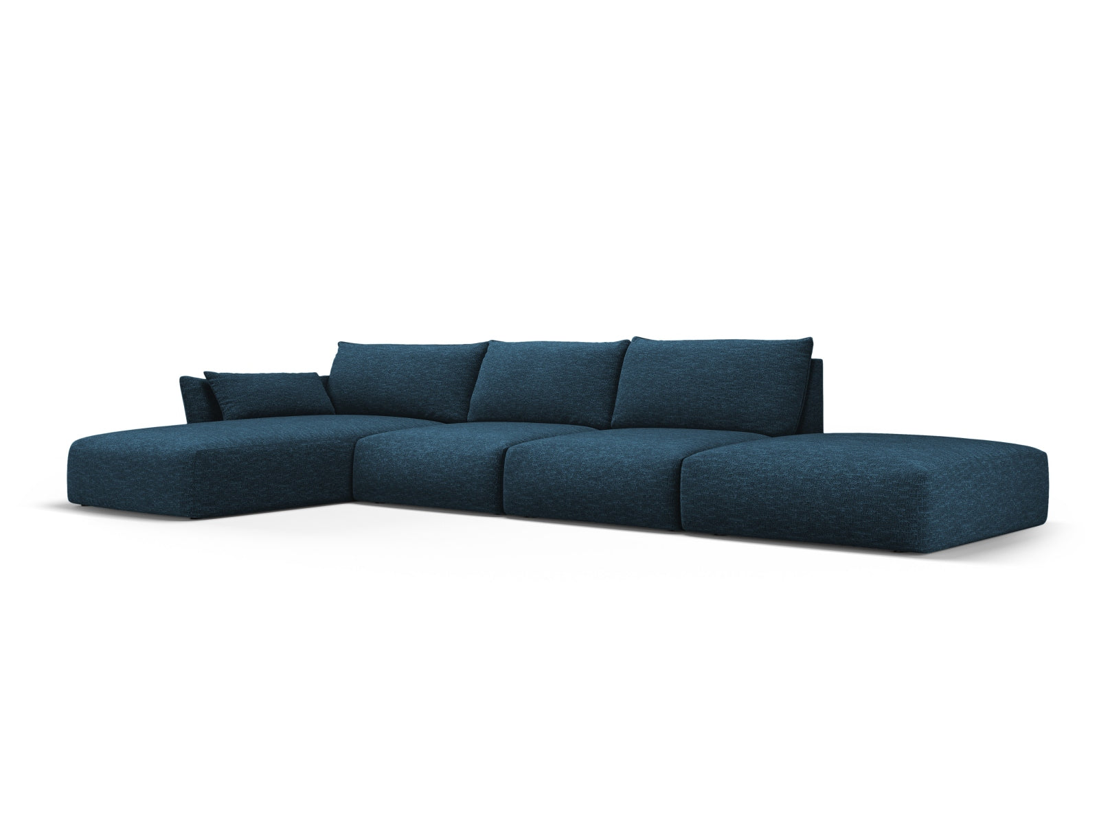 Elegantes 5-Sitzer Ecksofa links Matera in Royal Blue-Haga, ideal für stilvolle Wohnräume, präsentiert von Cosmopolitan Design.