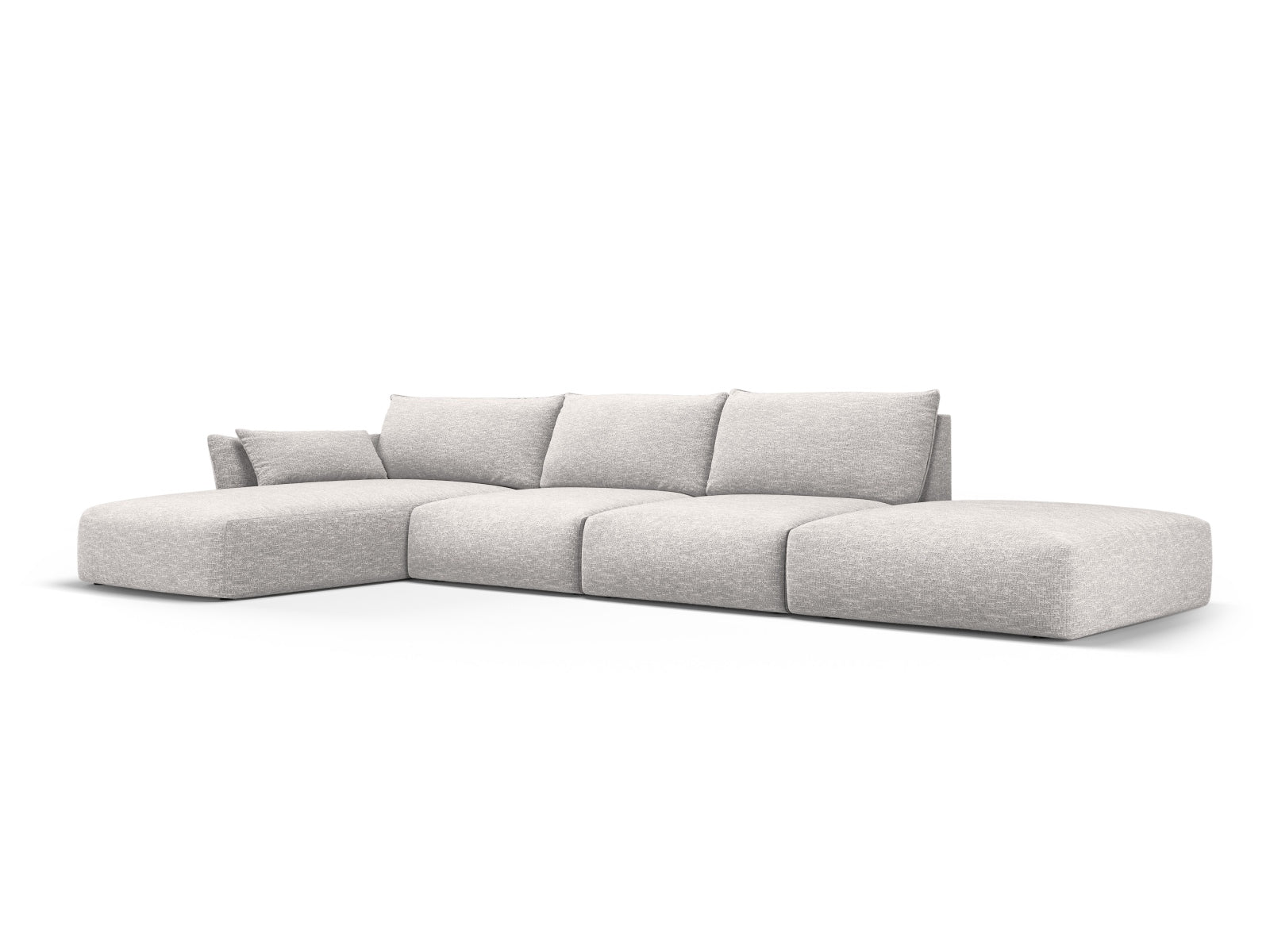 Modernes 5-Sitzer Ecksofa links Matera in zeitlosem Grau, ideal für gemütliche und stilvolle Wohnräume von Cosmopolitan Design.