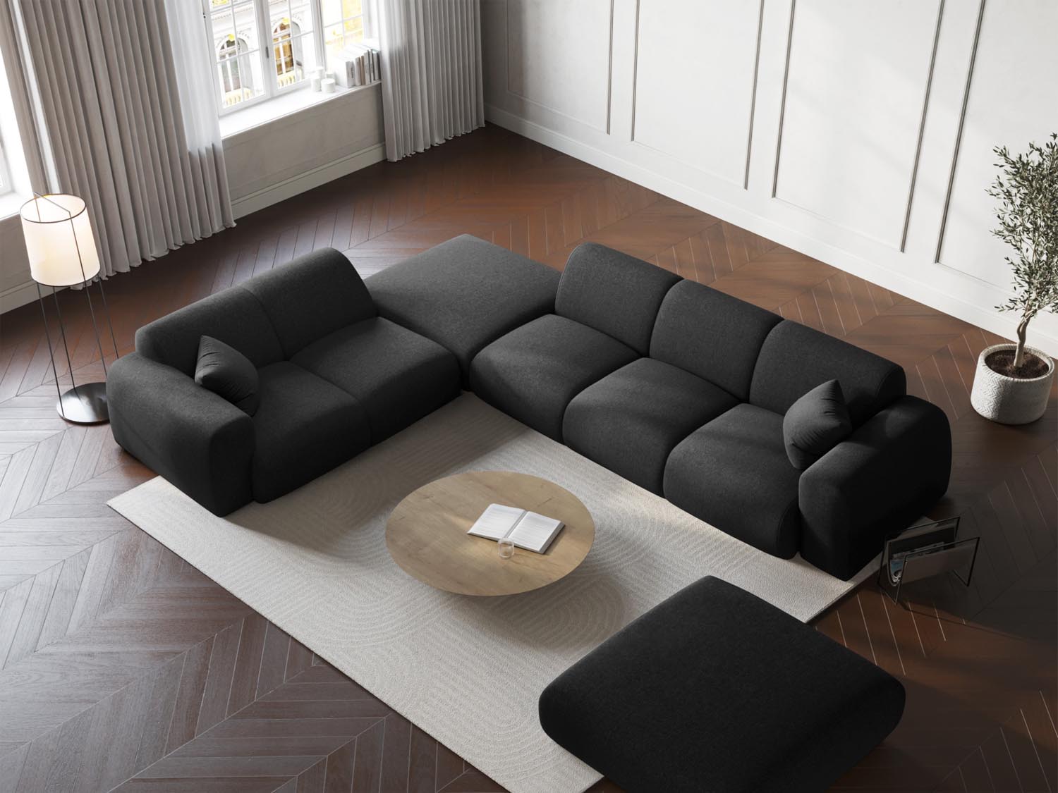 Nolio Ecksofa links 4 Sitzer 250cm in Black präsentiert im Onlineshop von KAQTU Design AG. Ecksofa links ist von Cosmopolitan Design