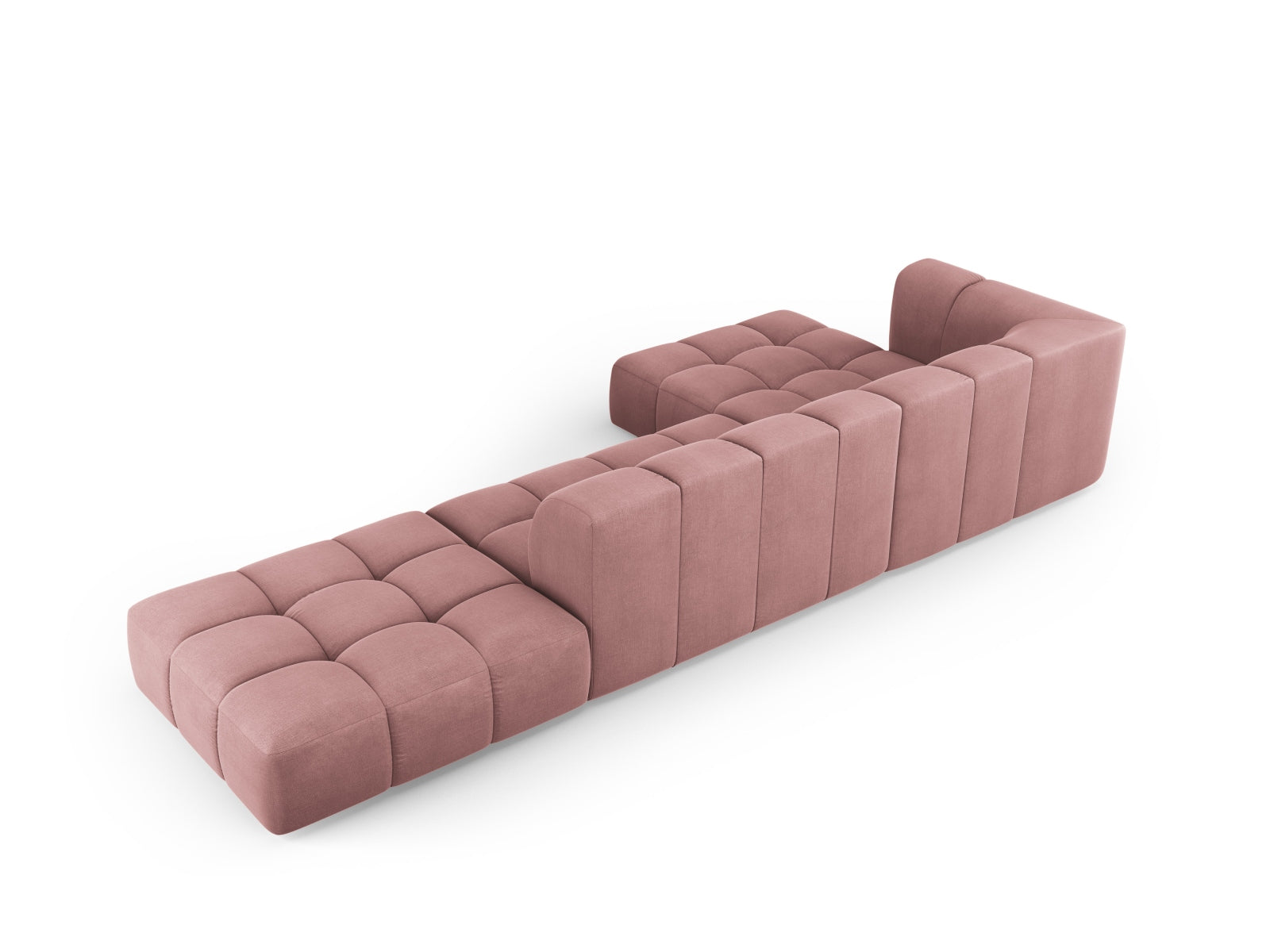 Elegantes 5-Sitzer Ecksofa Moritz in trendigem Pink-Rebel, perfekt für stilvolle Wohnzimmer, erhältlich bei Cosmopolitan Design.