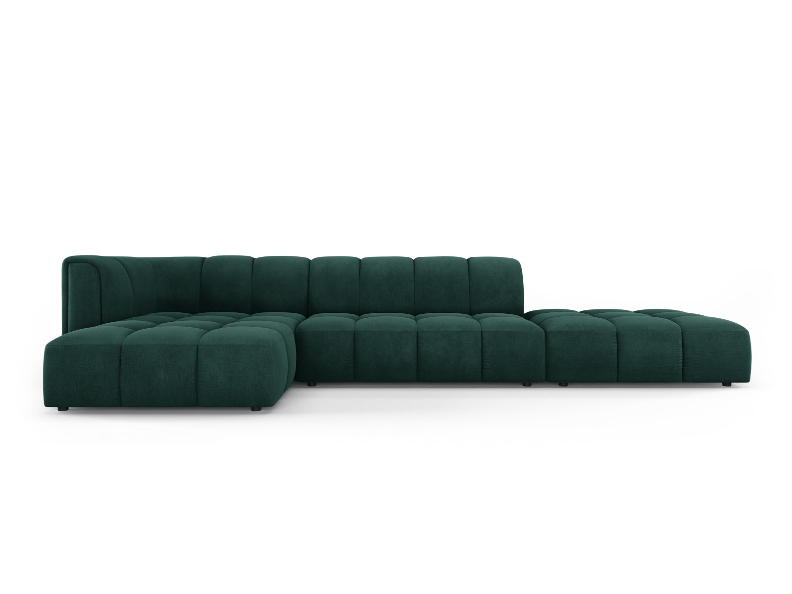 5-Sitzer Ecksofa links modular Moritz in Bottle Green-Rebel präsentiert im Onlineshop von KAQTU Design AG. Ecksofa links ist von Cosmopolitan Design