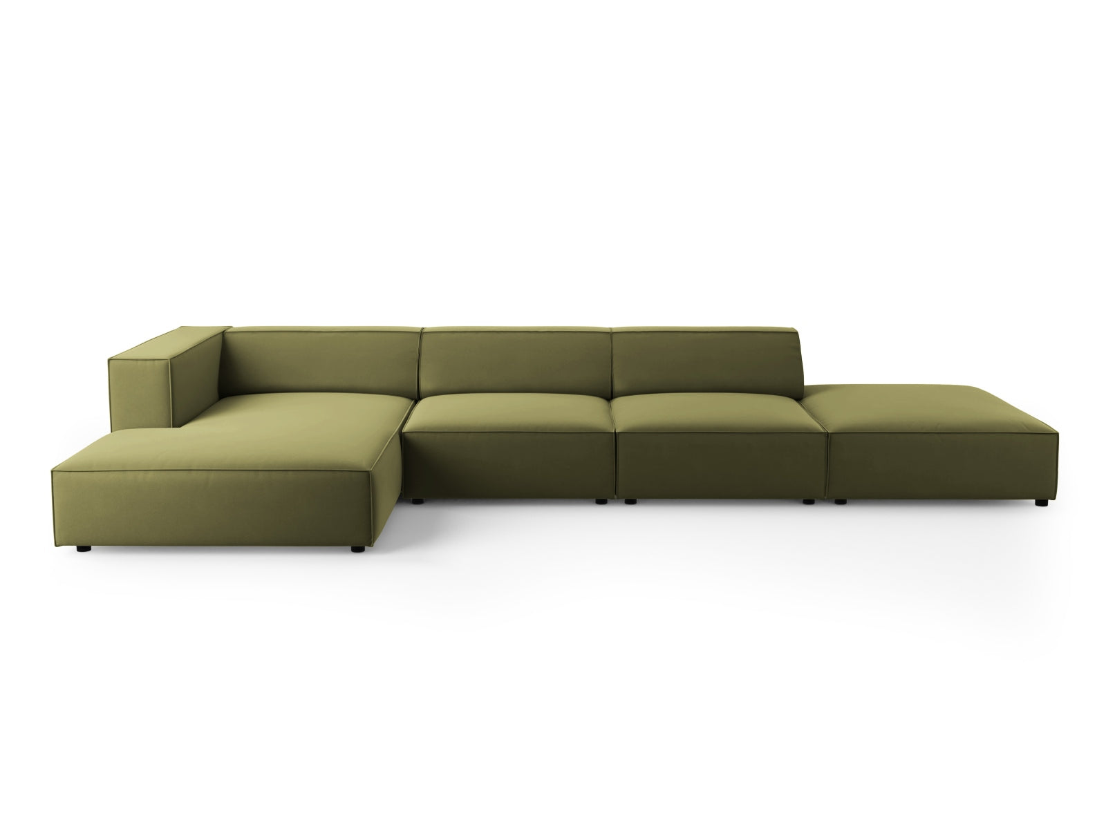 Arendal Velour Ecksofa links 5 Sitzer in Light Green präsentiert im Onlineshop von KAQTU Design AG. Ecksofa links ist von Cosmopolitan Design